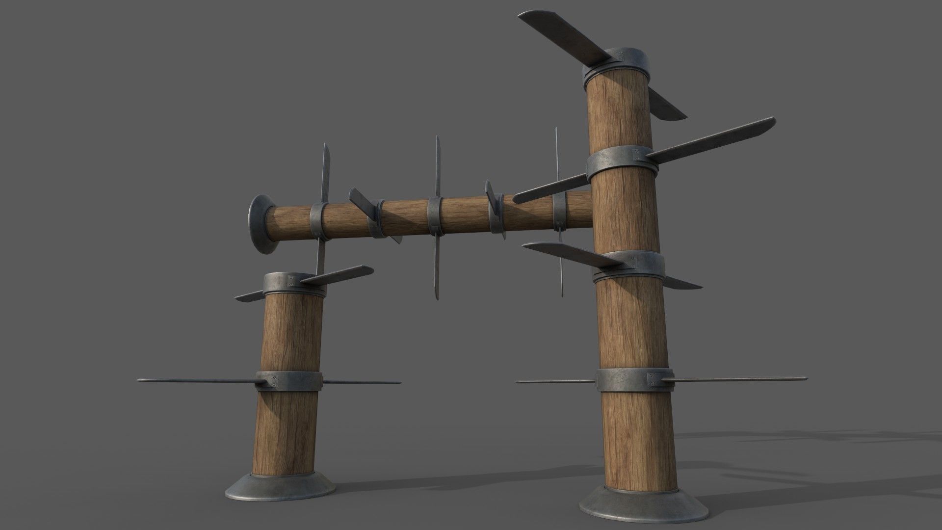 Blade and Spike Mill Low-poly 3D model_4