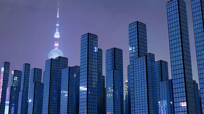 Futuristic Metropolis- A 3D Model Cityscape