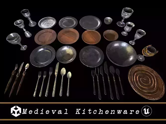 Medieval Kitchenware 3D Model Collection