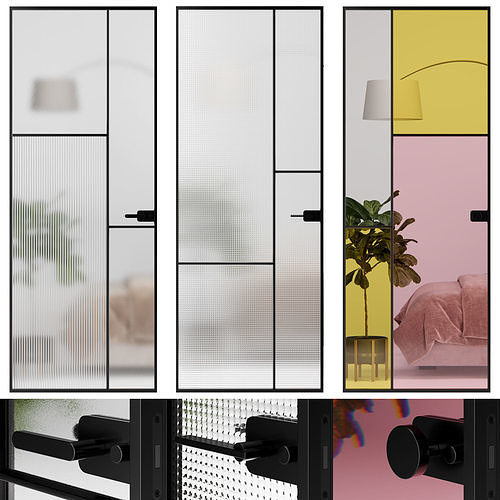 Glas Italia Sherazade Interior Swing Doors Variations 1 3D model