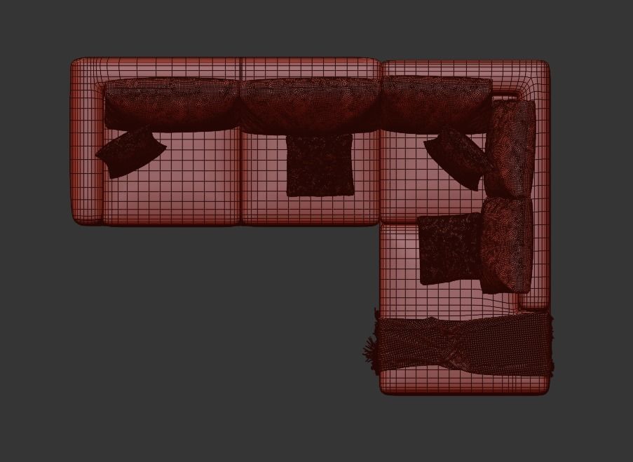 Blake Large Open End Corner Sofa by loomloft sofas 3D model_9