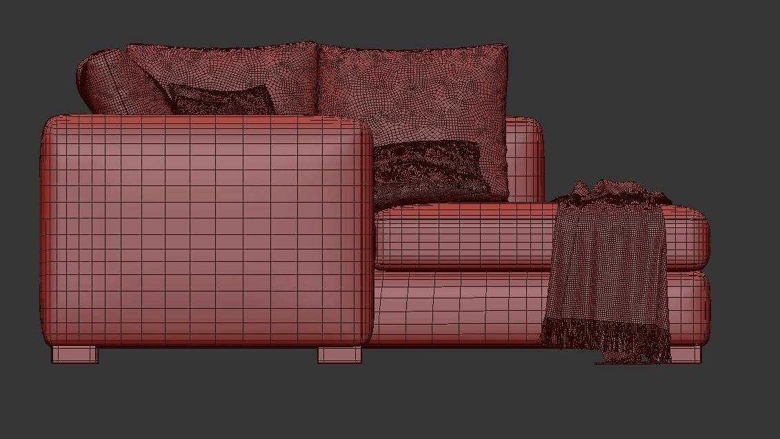 Blake Large Open End Corner Sofa by loomloft sofas 3D model_8
