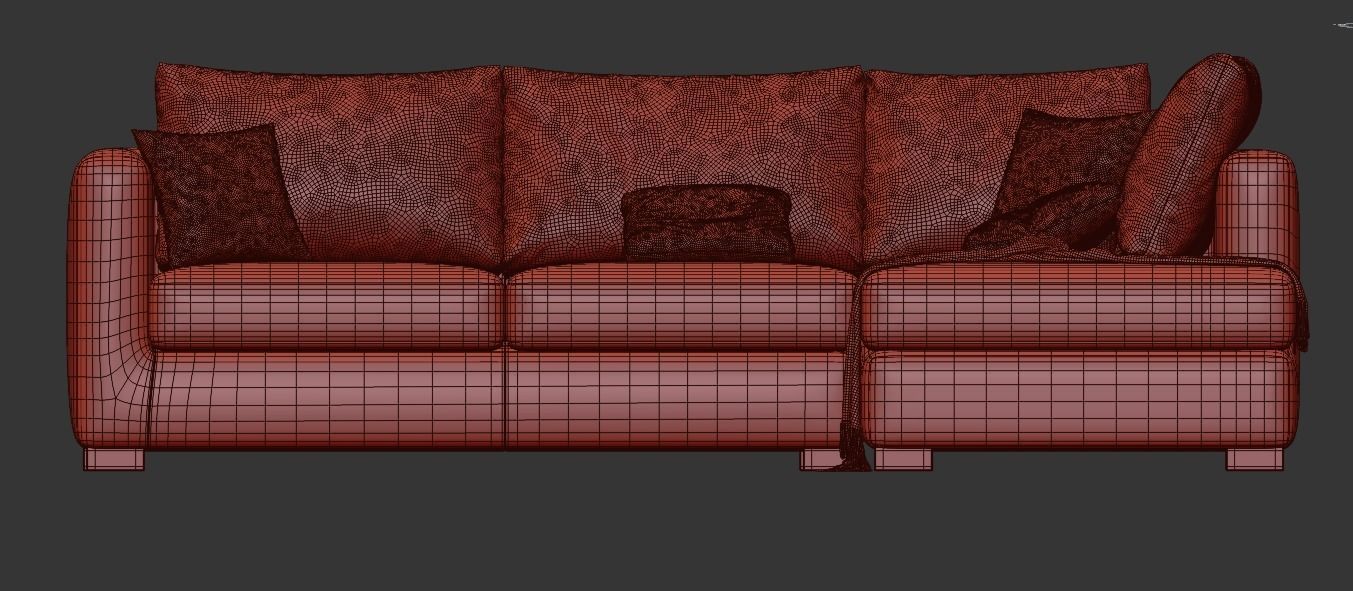 Blake Large Open End Corner Sofa by loomloft sofas 3D model_7