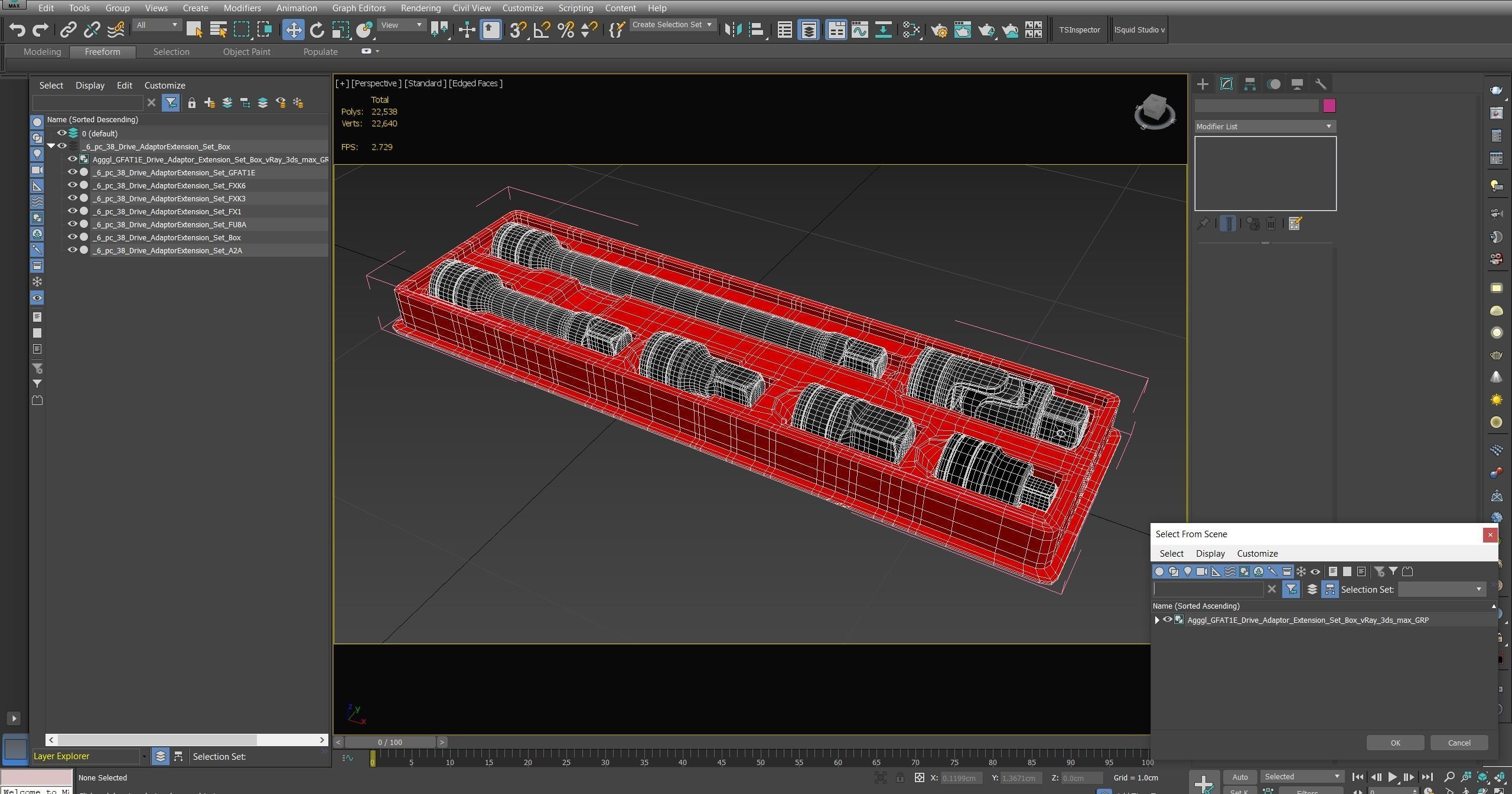 Agggl GFAT1E Drive Adaptor Extension Box Low-poly 3D model_27