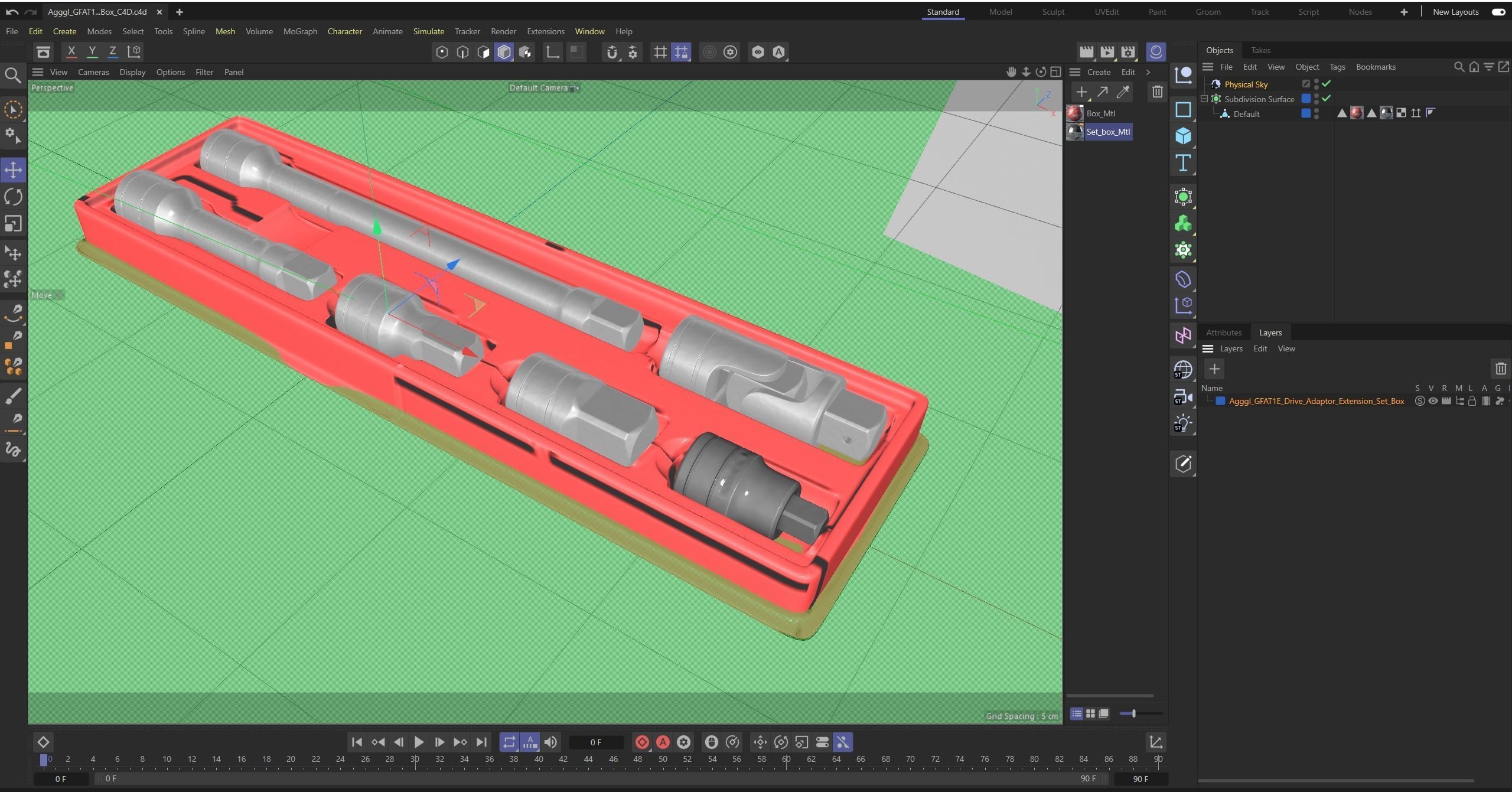 Agggl GFAT1E Drive Adaptor Extension Box Low-poly 3D model_31