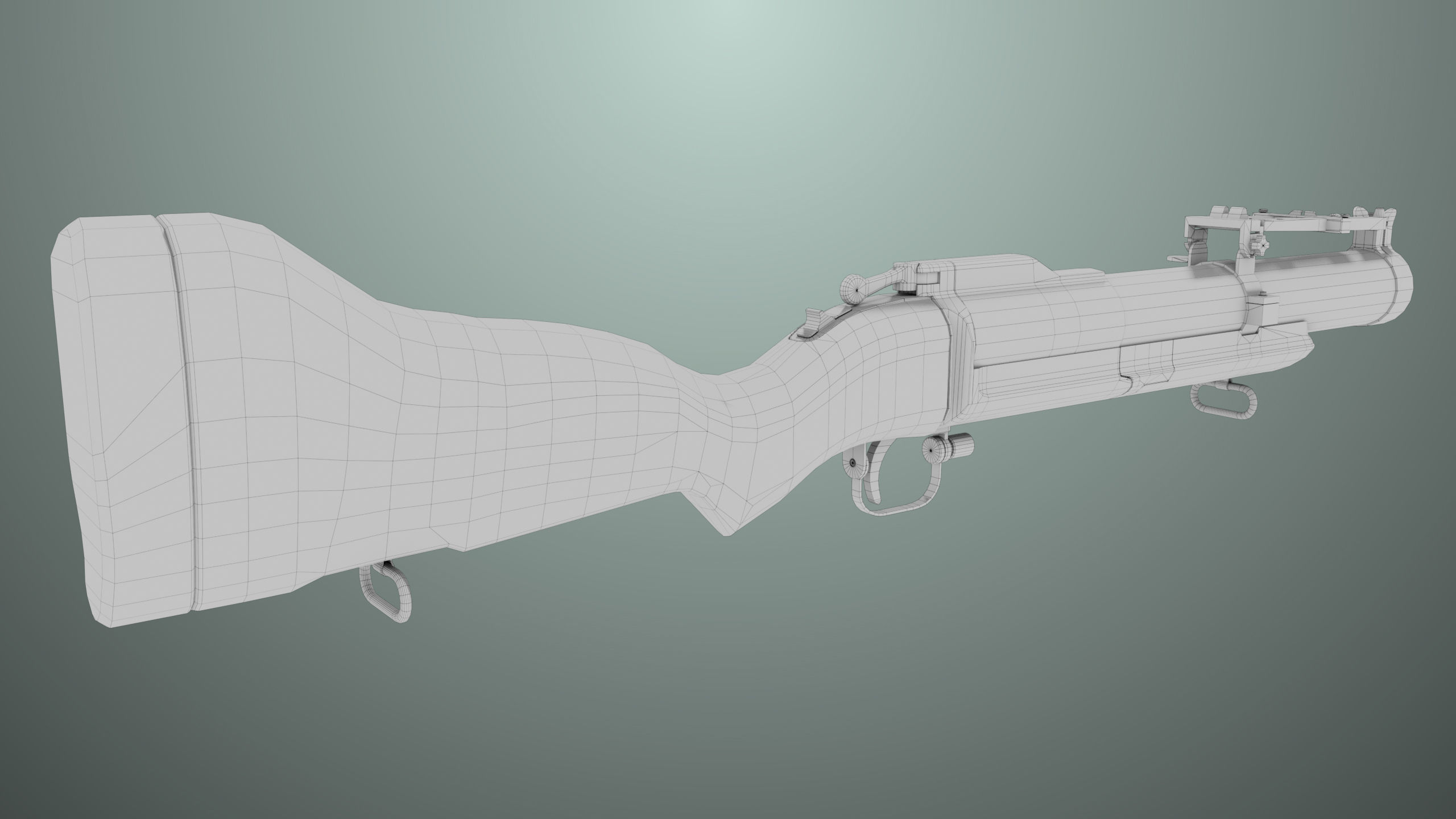 Grenade Launcher 02 Military Green Generic PBR Low-poly 3D model_27