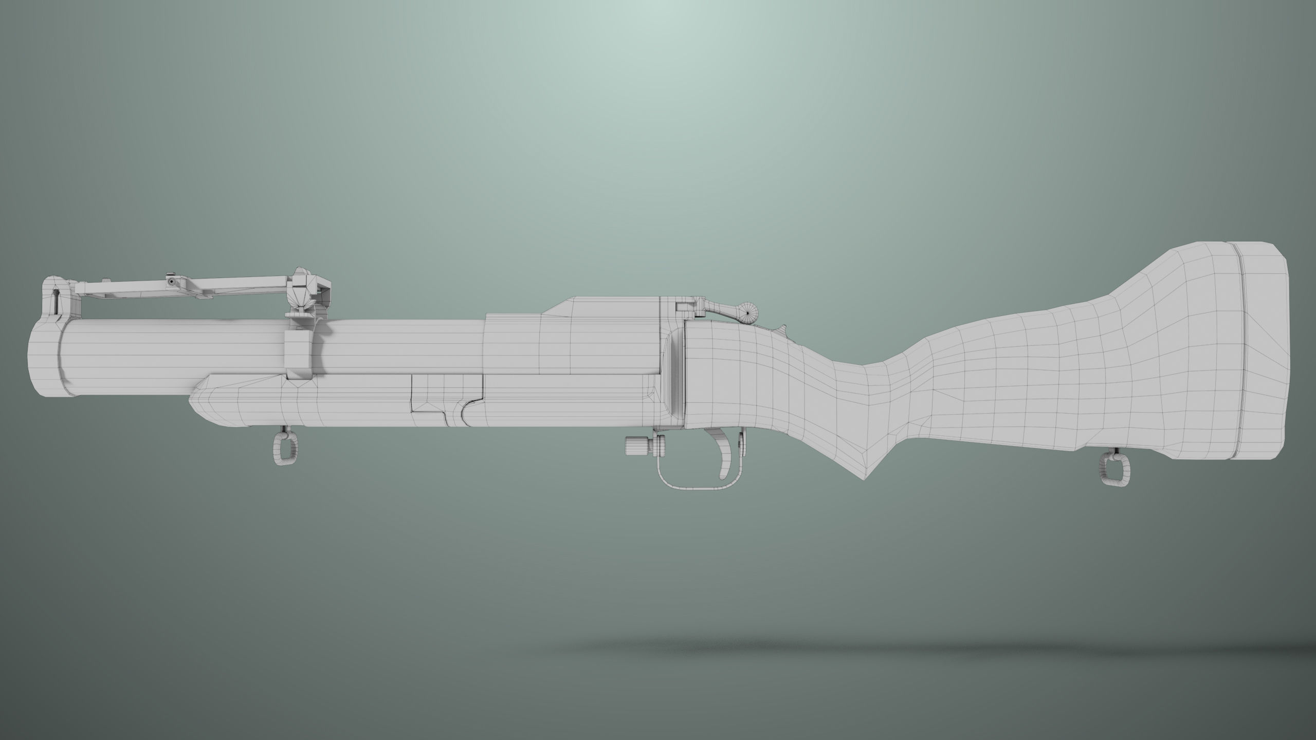 Grenade Launcher 02 Military Green Generic PBR Low-poly 3D model_20