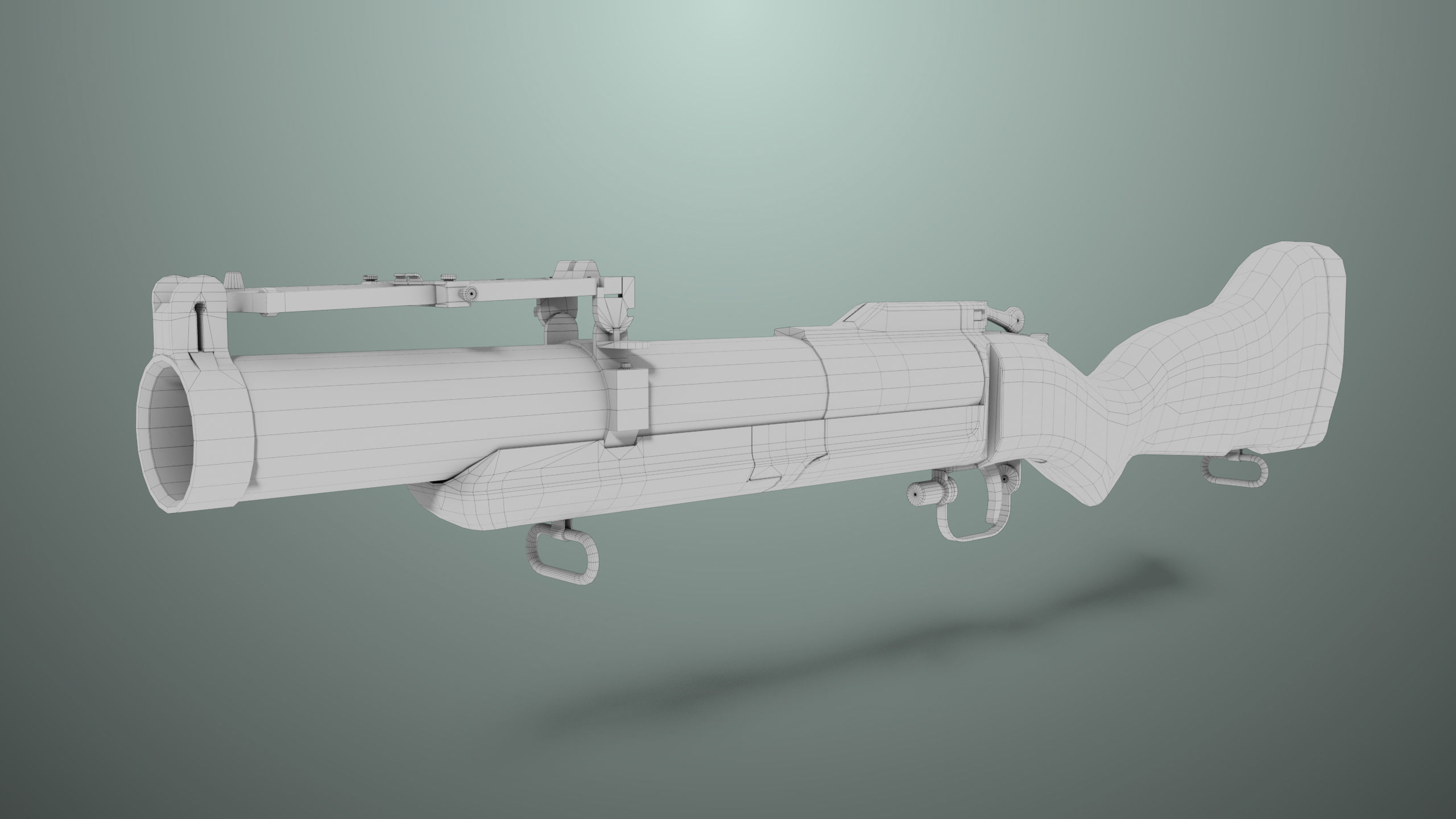 Grenade Launcher 02 Military Green Generic PBR Low-poly 3D model_21