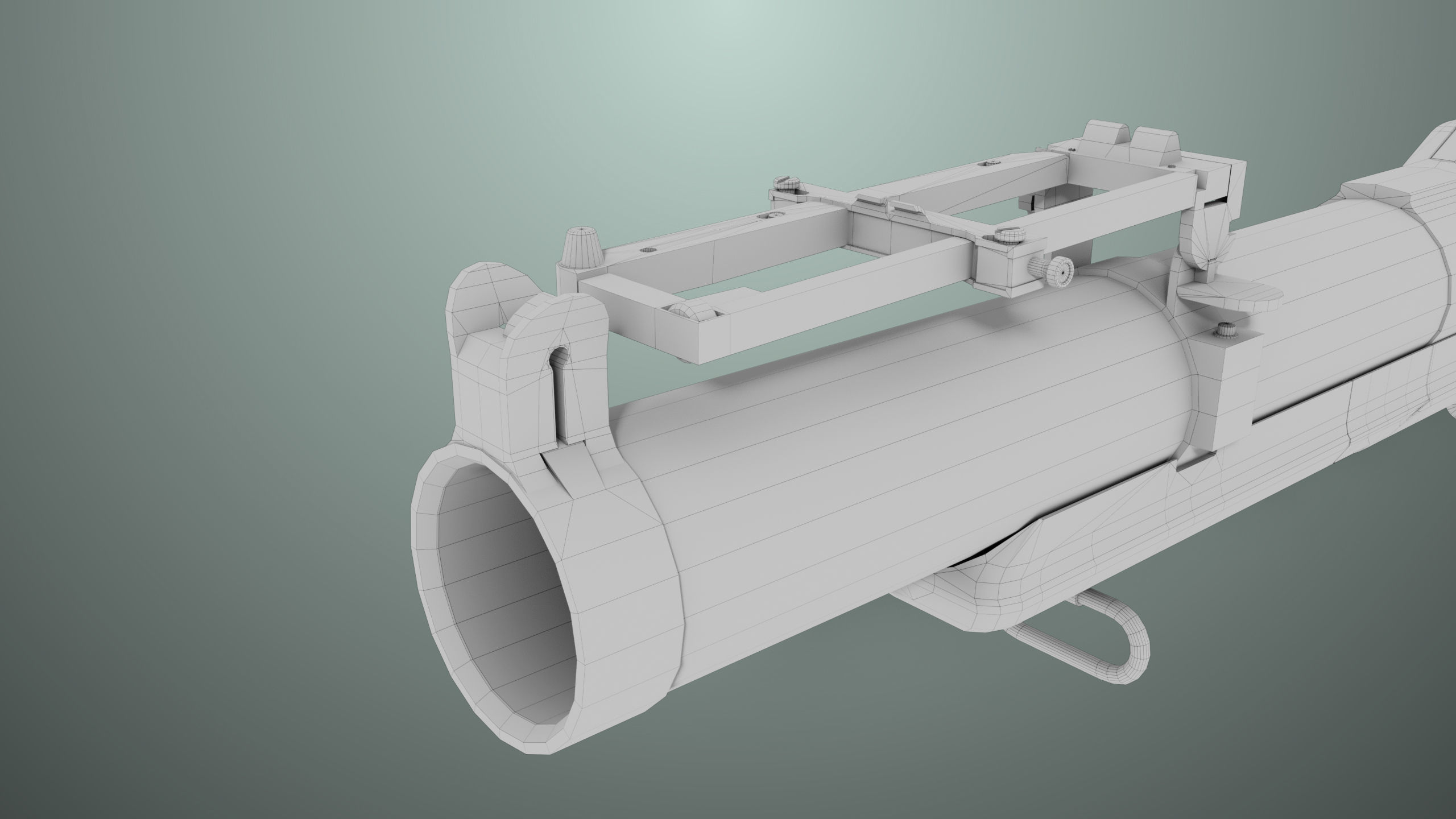 Grenade Launcher 02 Military Green Generic PBR Low-poly 3D model_32