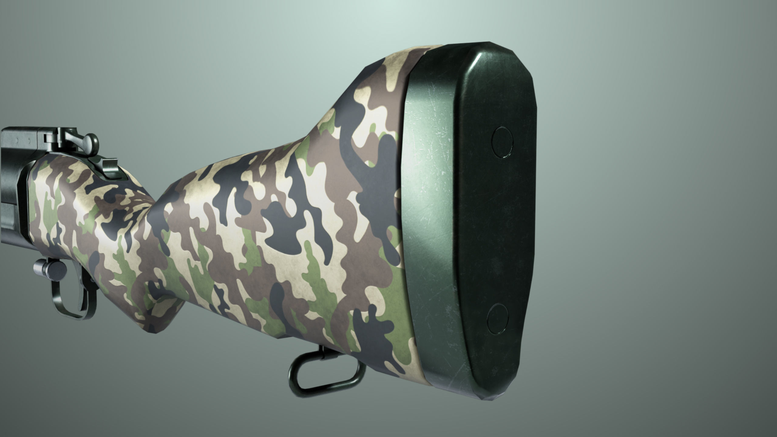 Grenade Launcher 02 Military Green Generic PBR Low-poly 3D model_14