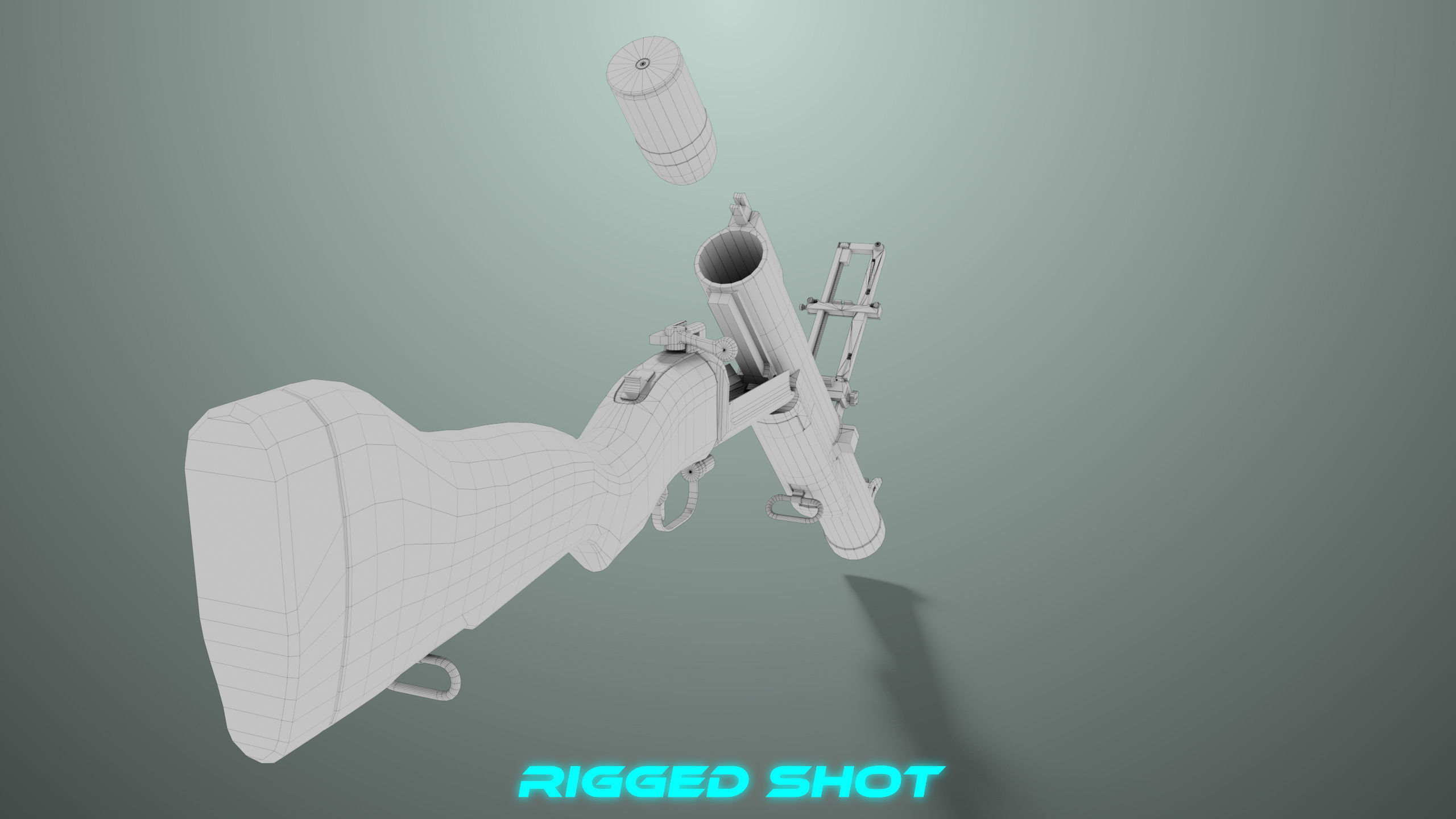 Grenade Launcher 02 Military Green Generic PBR Low-poly 3D model_39