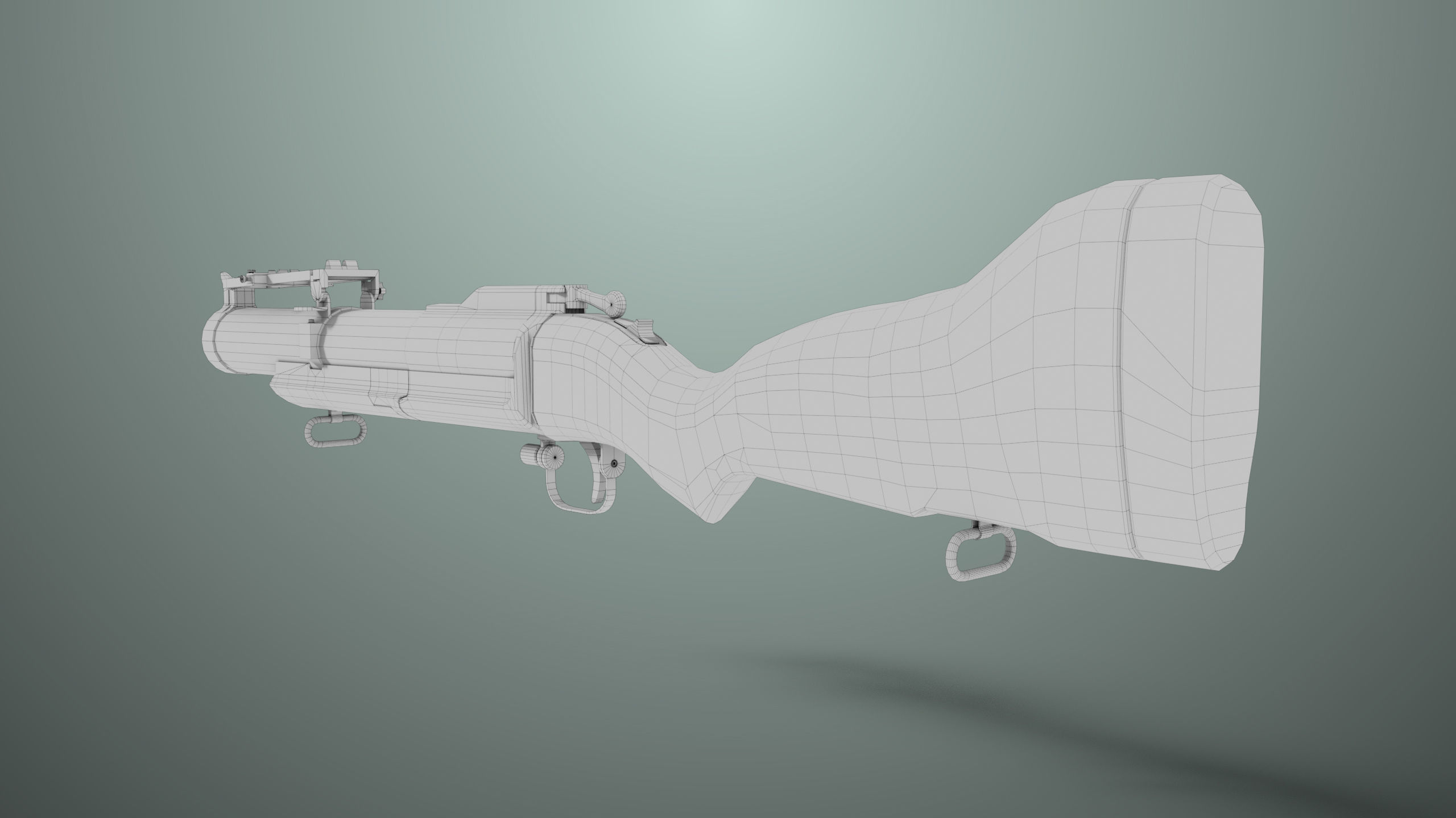 Grenade Launcher 02 Military Green Generic PBR Low-poly 3D model_28