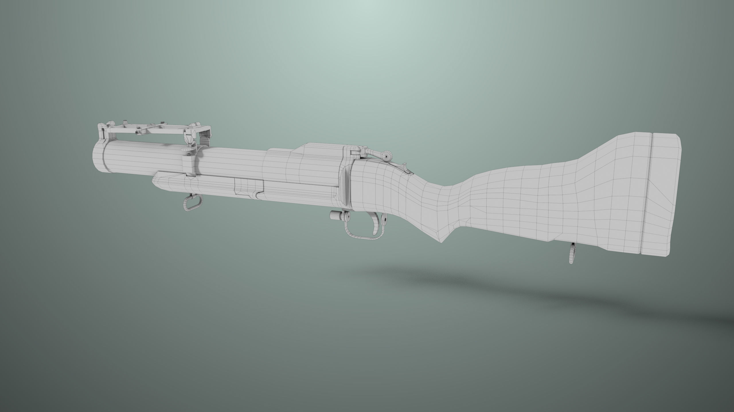 Grenade Launcher 02 Military Green Generic PBR Low-poly 3D model_35