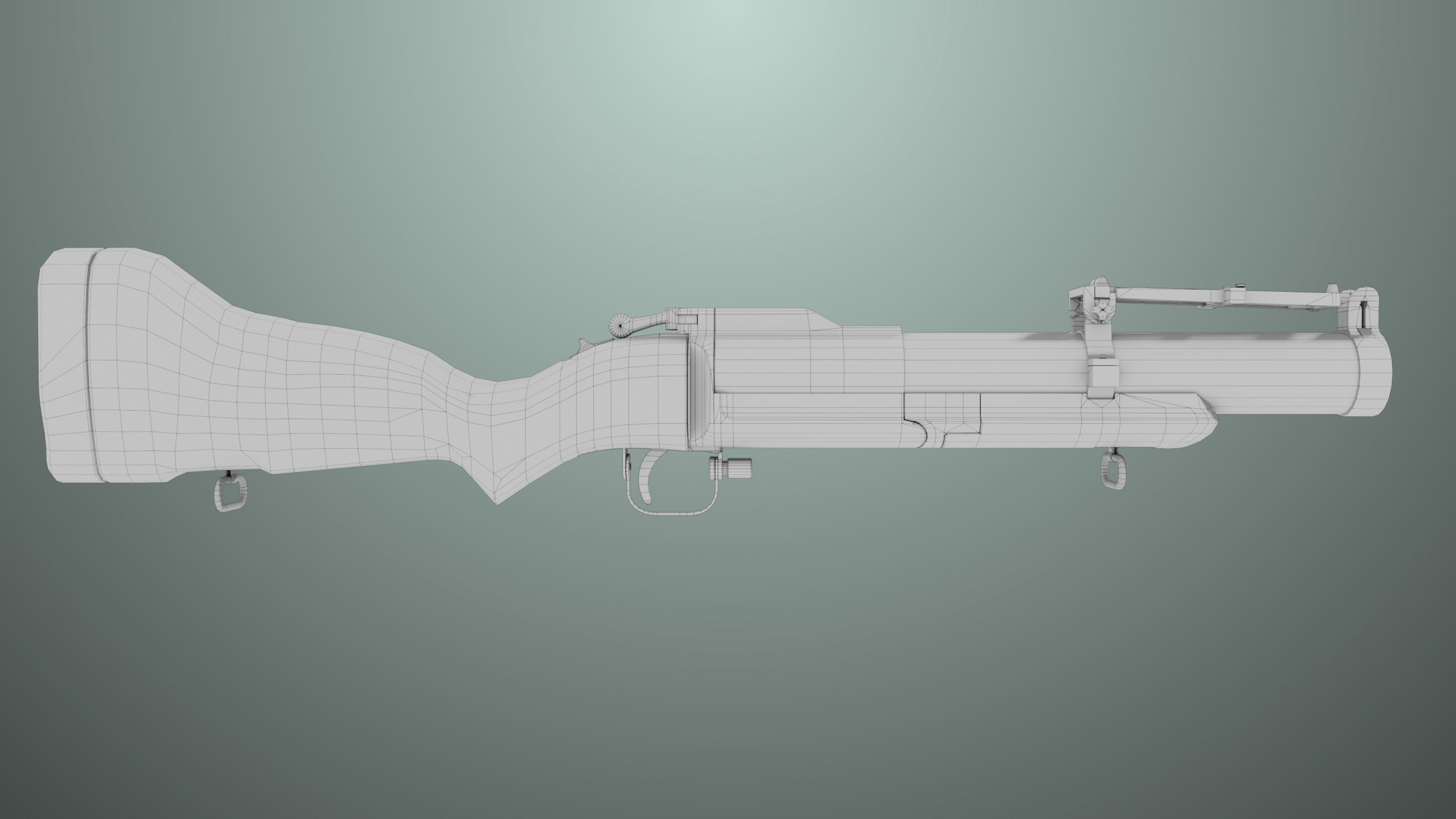 Grenade Launcher 02 Military Green Generic PBR Low-poly 3D model_26