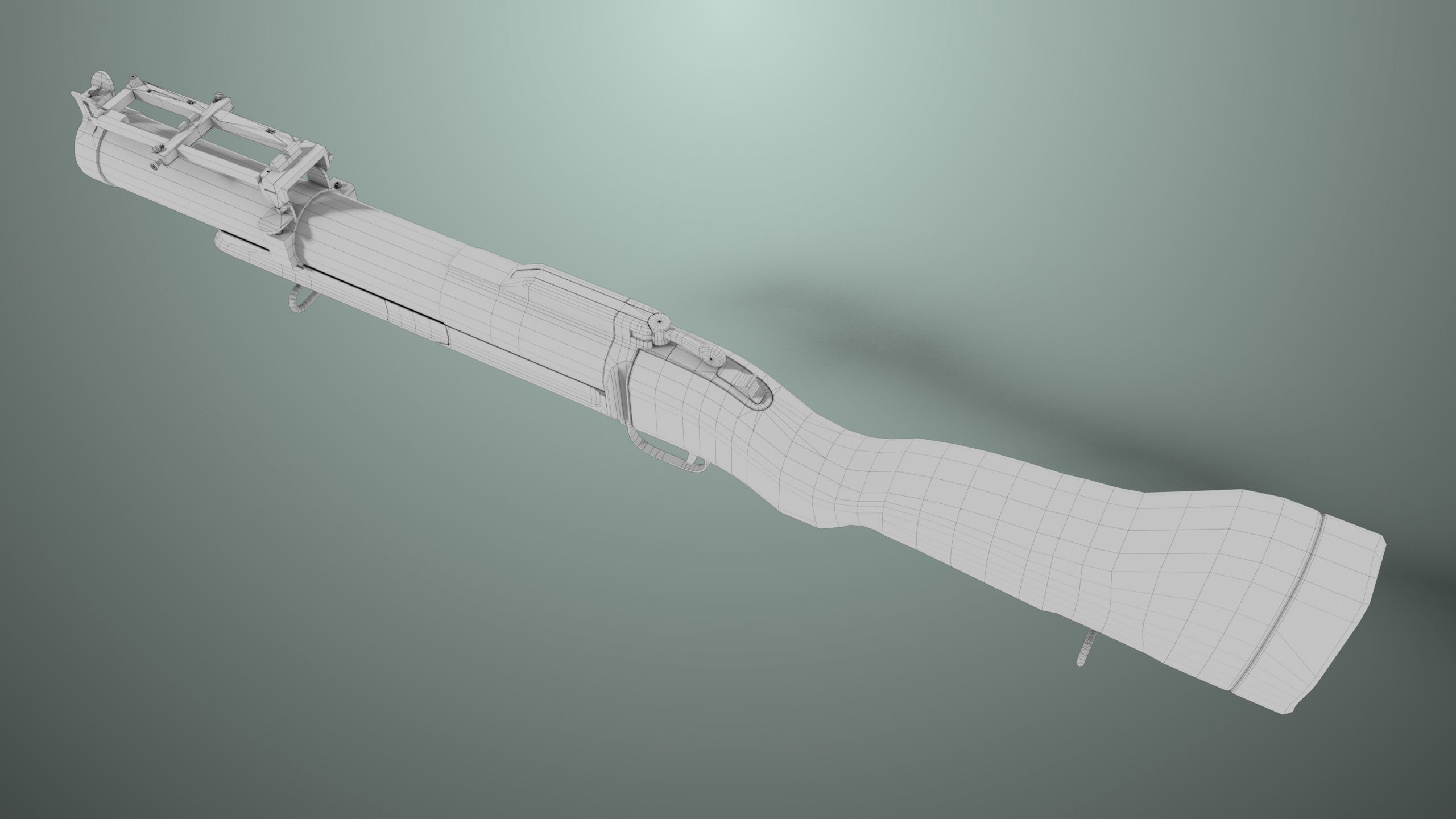 Grenade Launcher 02 Military Green Generic PBR Low-poly 3D model_29