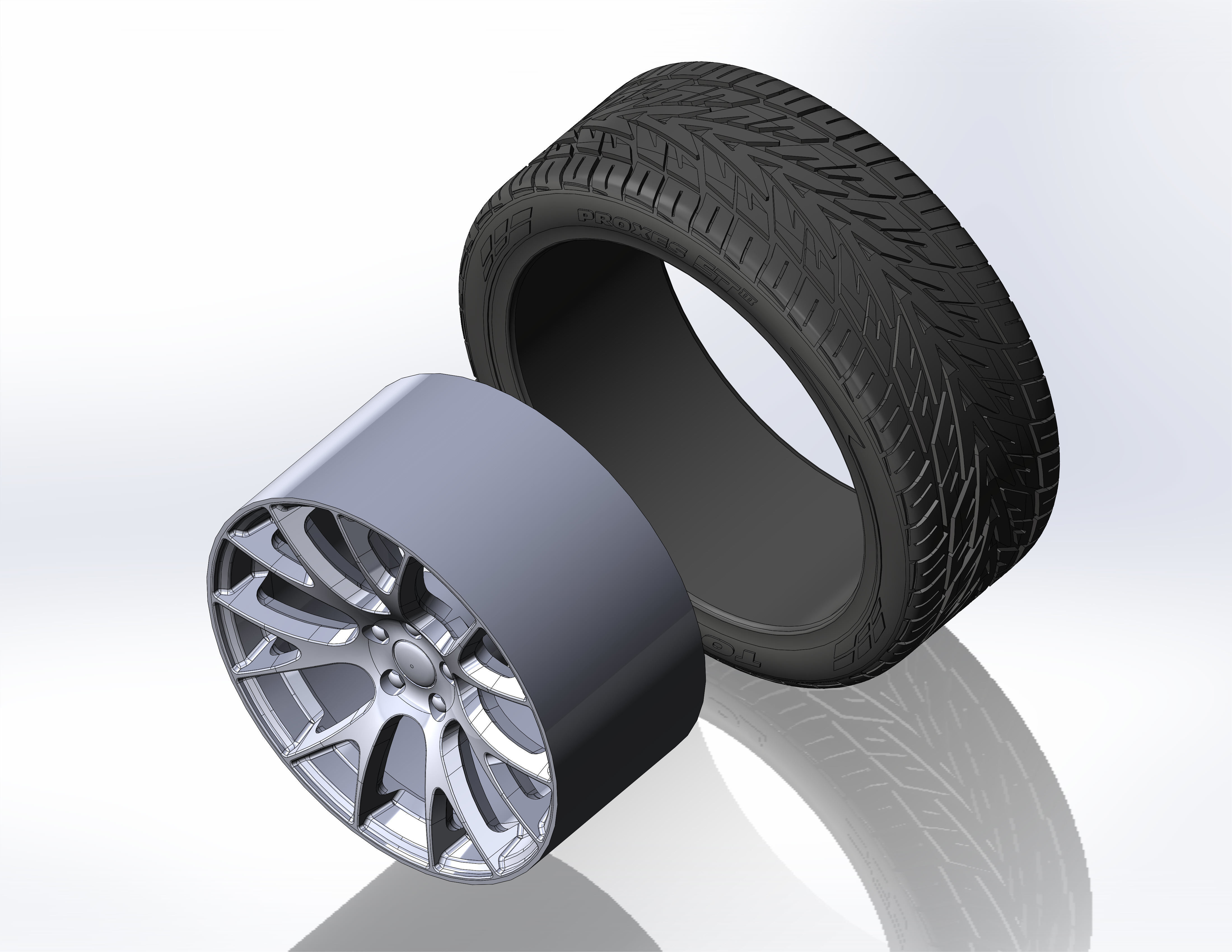 Wheels for scale model of Dodge Challenger Hellcat 3D print model_8