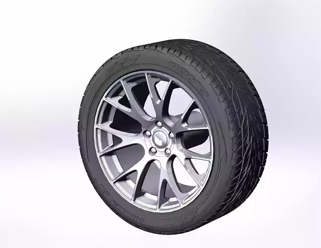 Wheels for scale model of Dodge Challenger Hellcat 3D print model