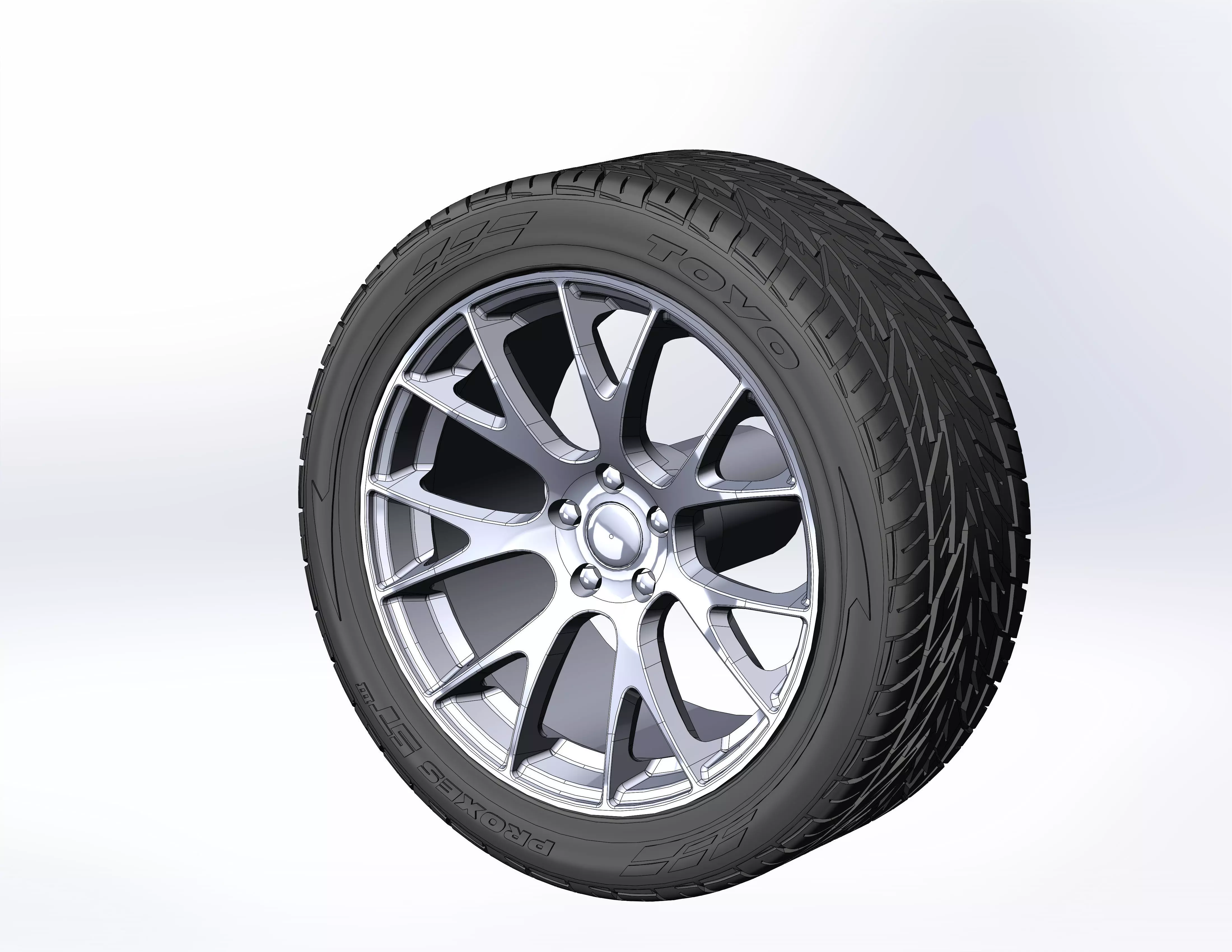 Wheels for scale model of Dodge Challenger Hellcat 3D print model_0