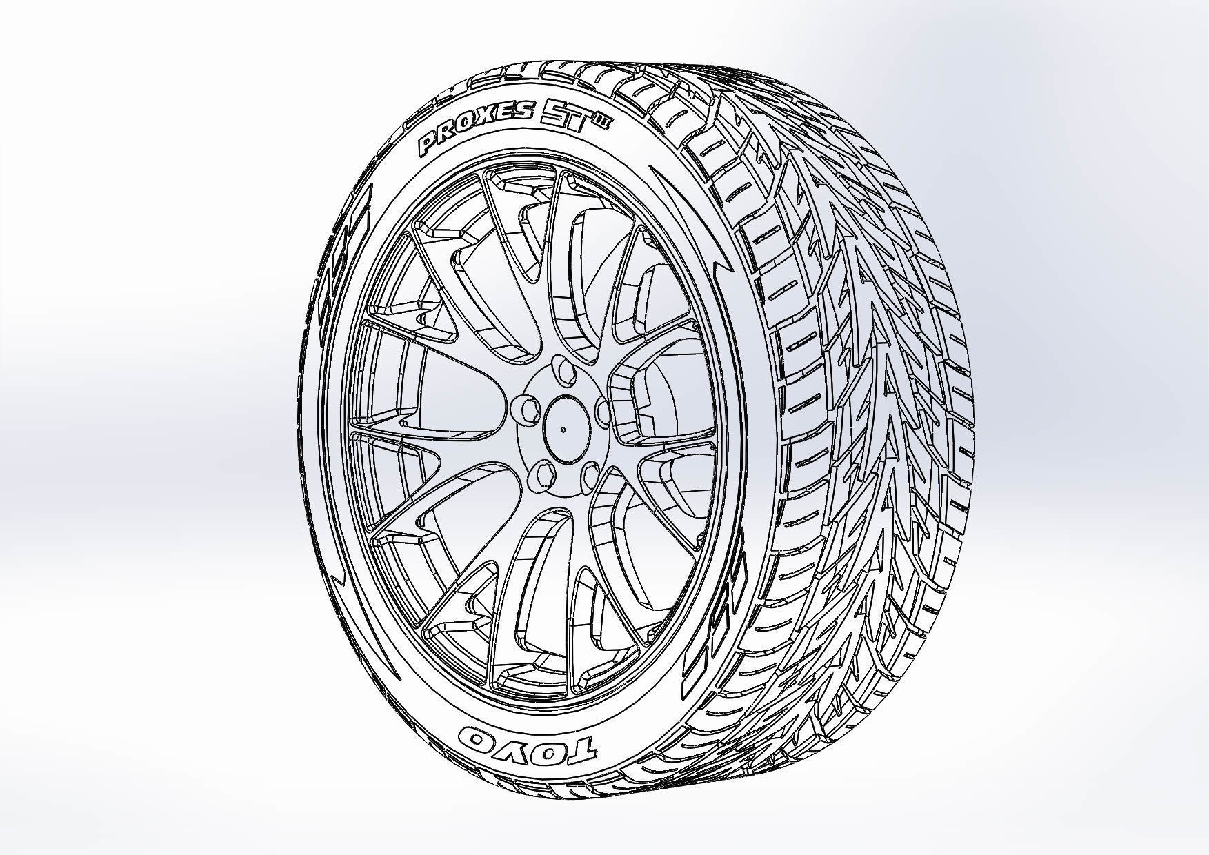 Wheels for scale model of Dodge Challenger Hellcat 3D print model_6