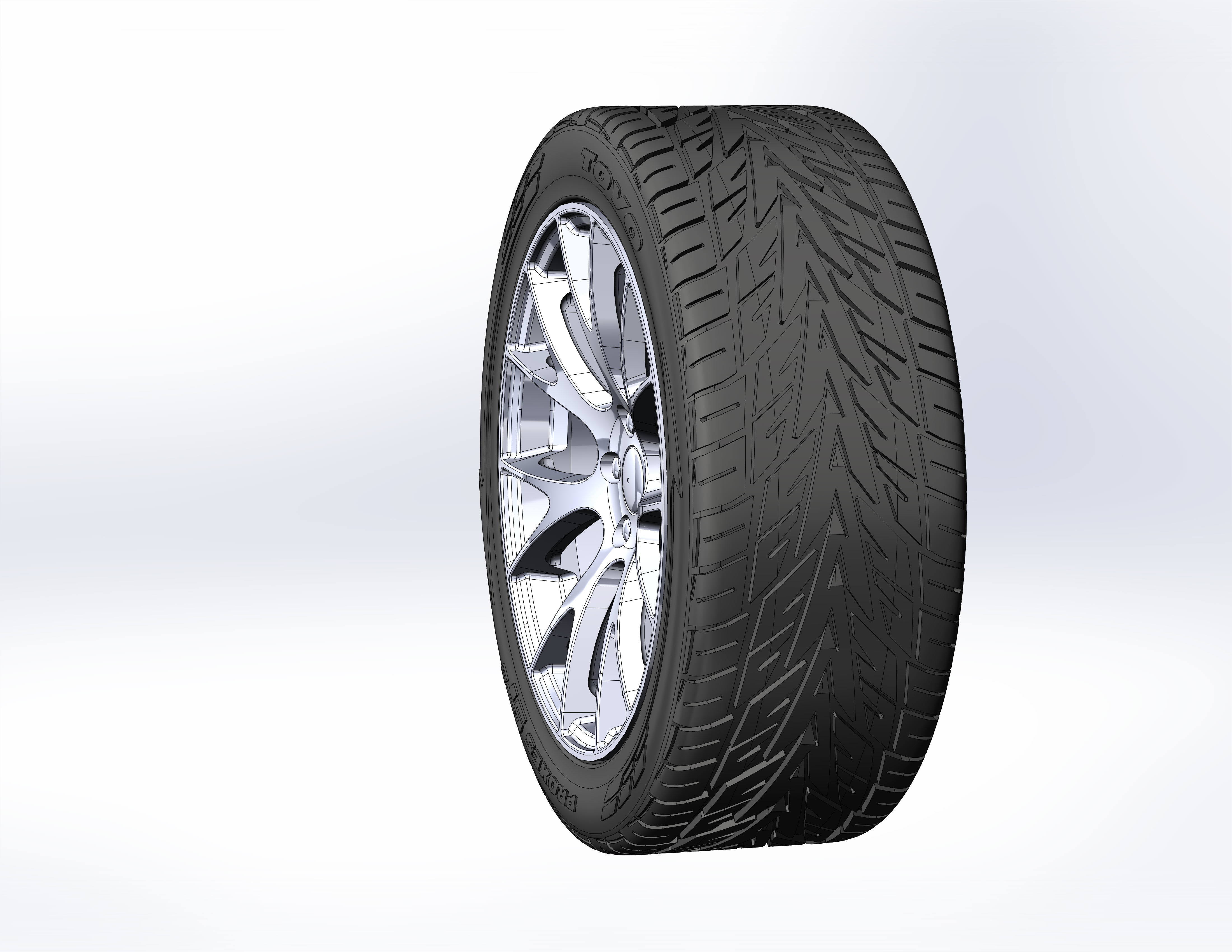 Wheels for scale model of Dodge Challenger Hellcat 3D print model_1