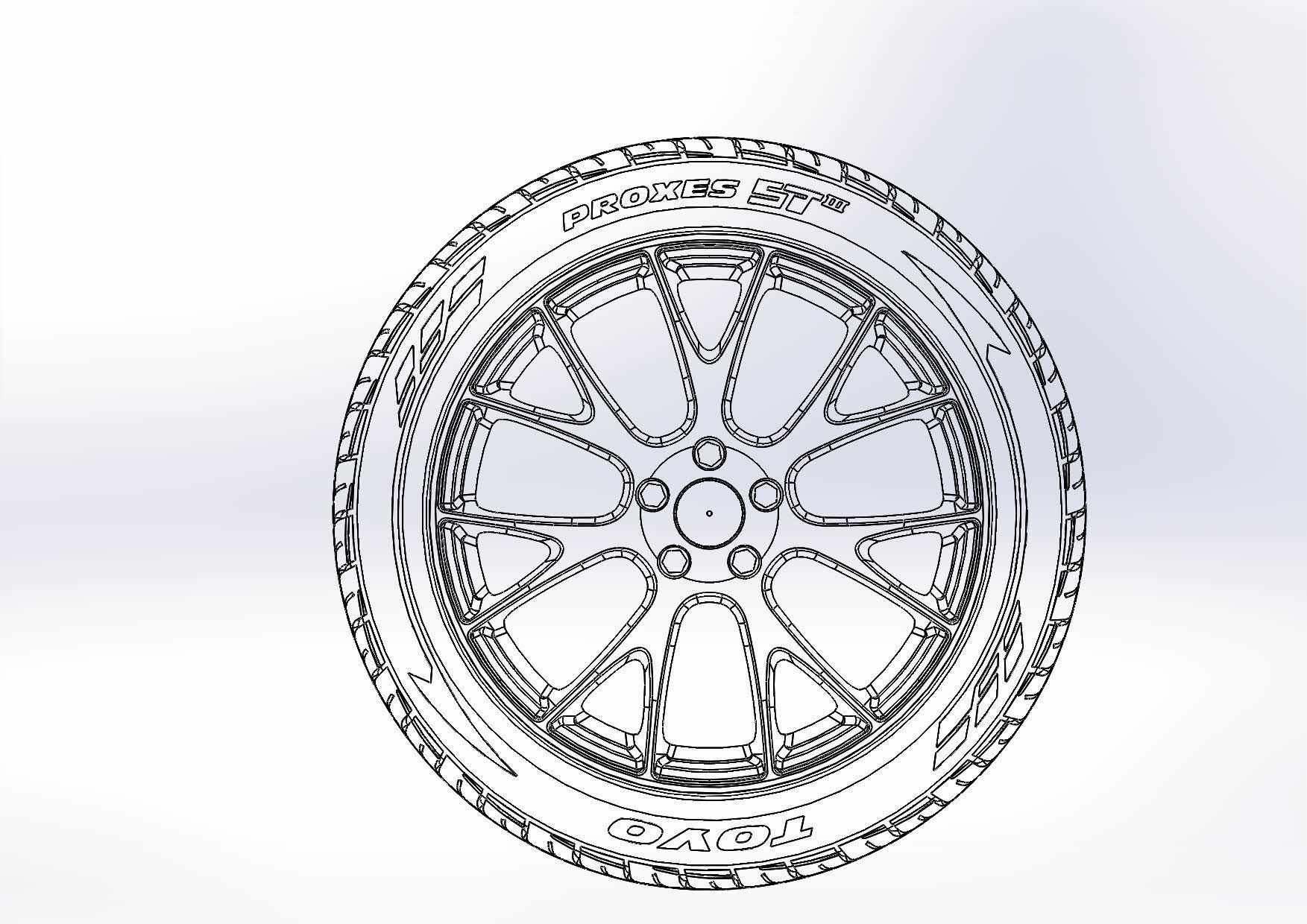 Wheels for scale model of Dodge Challenger Hellcat 3D print model_5