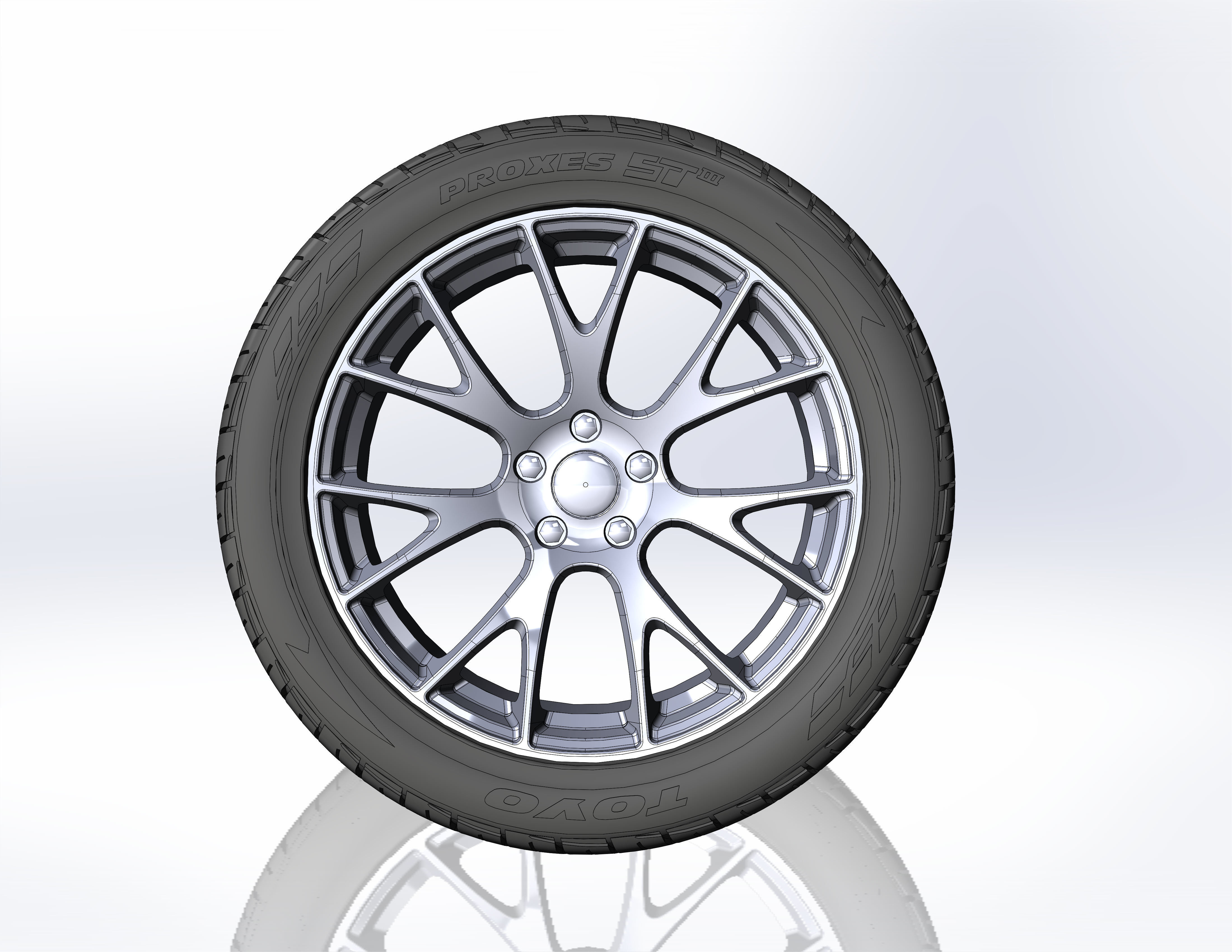 Wheels for scale model of Dodge Challenger Hellcat 3D print model_3