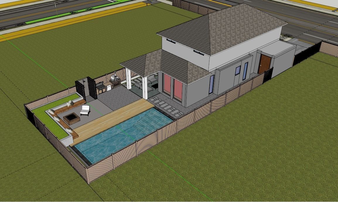 3D Exterior Scene 3D model design garden and landscape 3D model_8