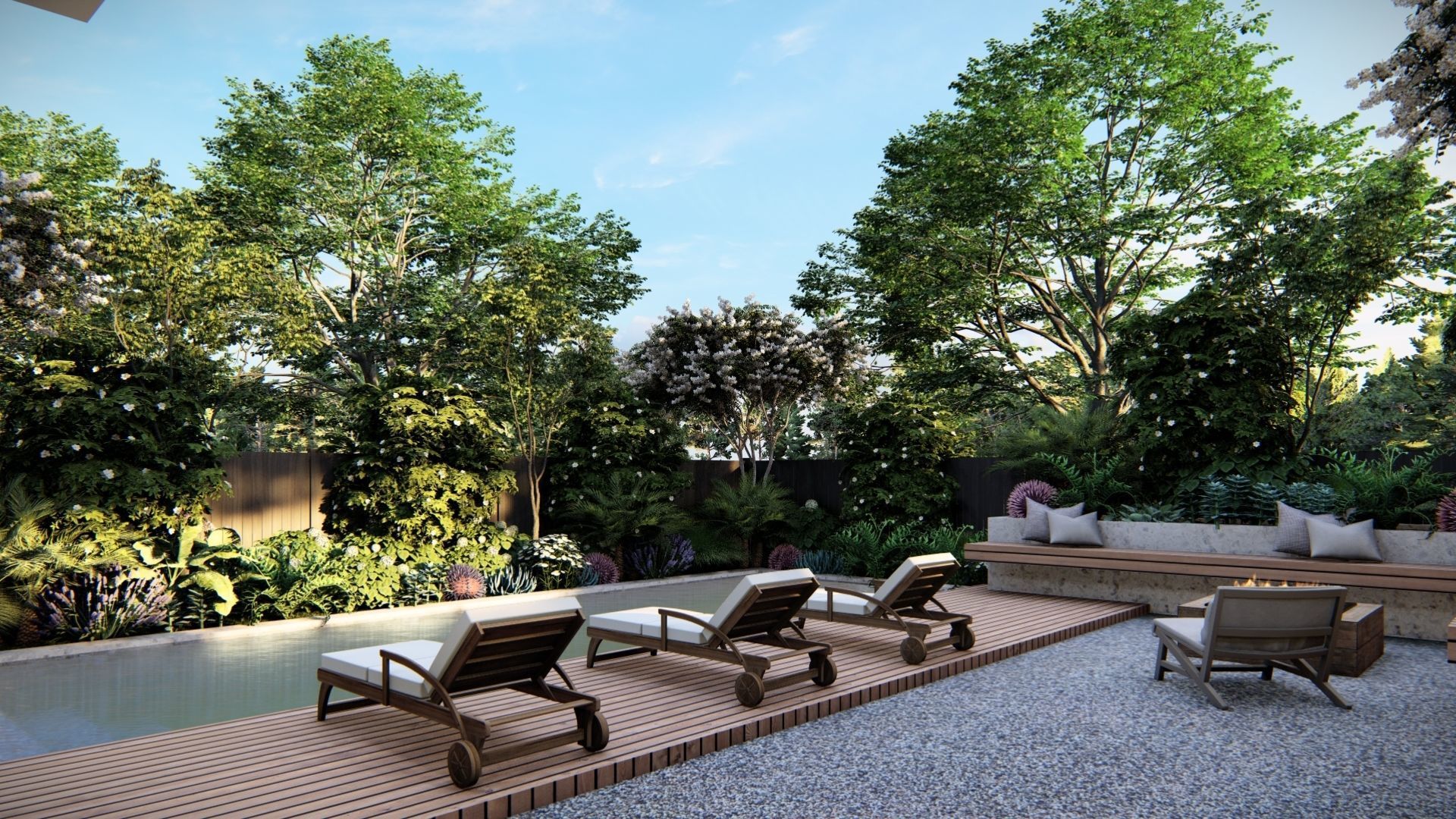 3D Exterior Scene 3D model design garden and landscape 3D model_2