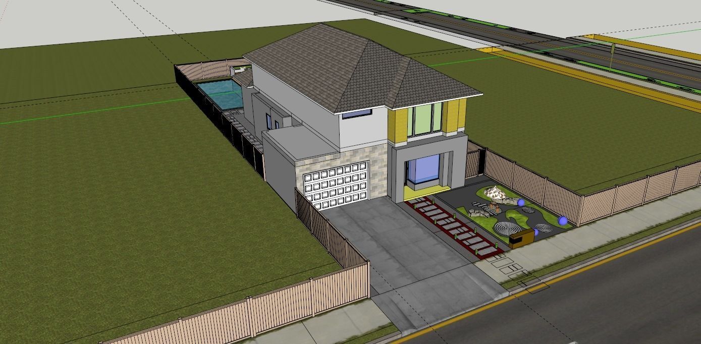 3D Exterior Scene 3D model design garden and landscape 3D model_7