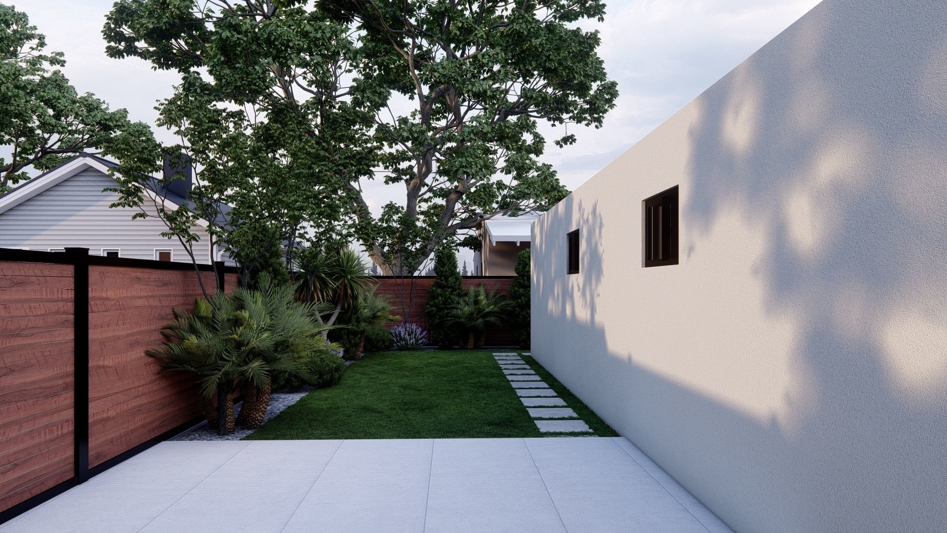 3D Exterior Scene 3D model design garden and landscape 3D model_6