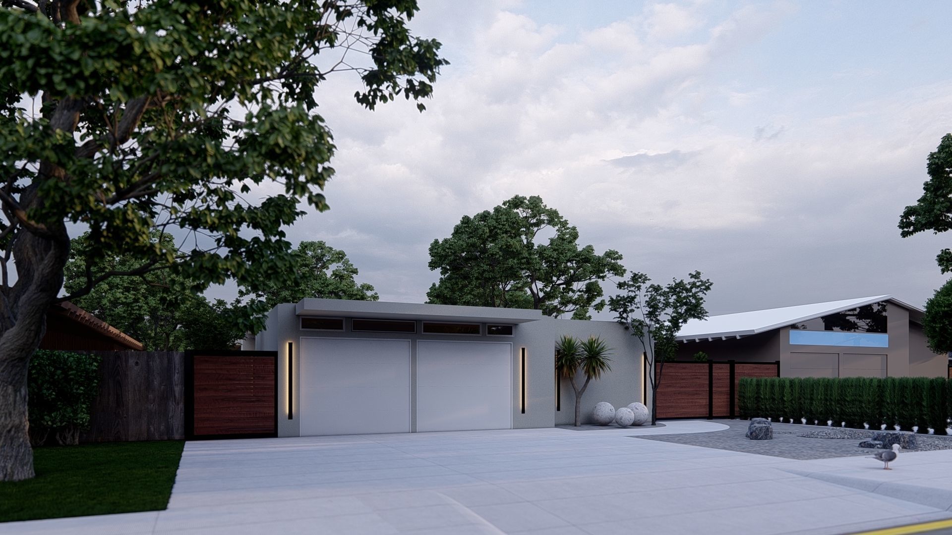 3D Exterior Scene 3D model design garden and landscape 3D model_7