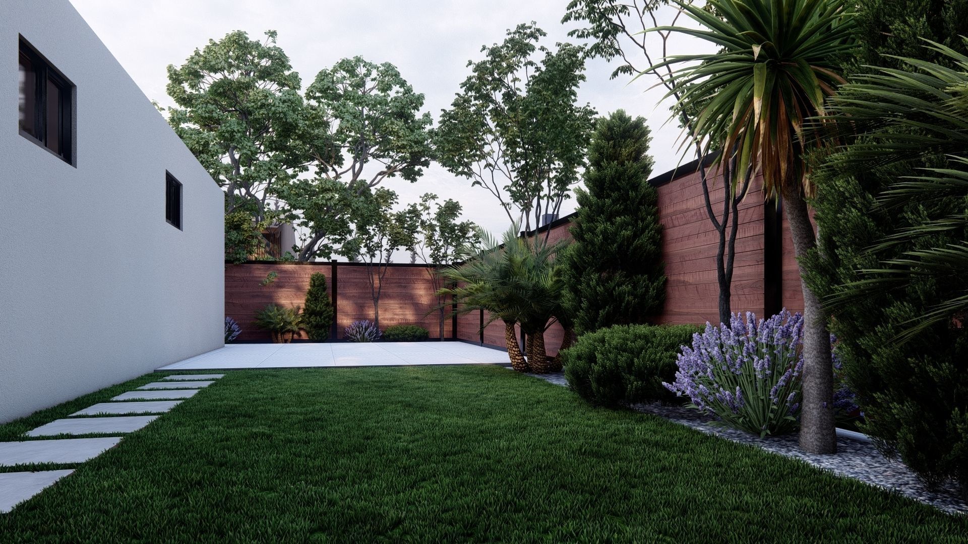 3D Exterior Scene 3D model design garden and landscape 3D model_5