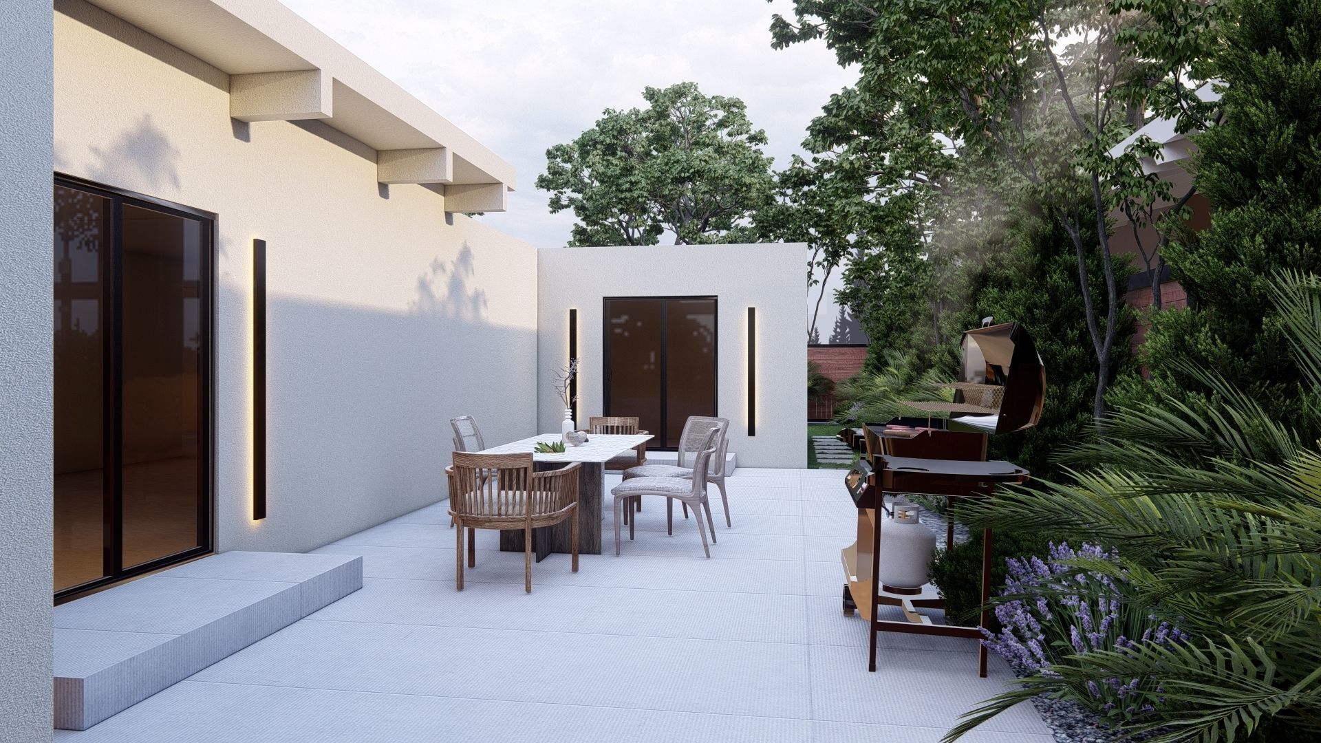 3D Exterior Scene 3D model design garden and landscape 3D model_9