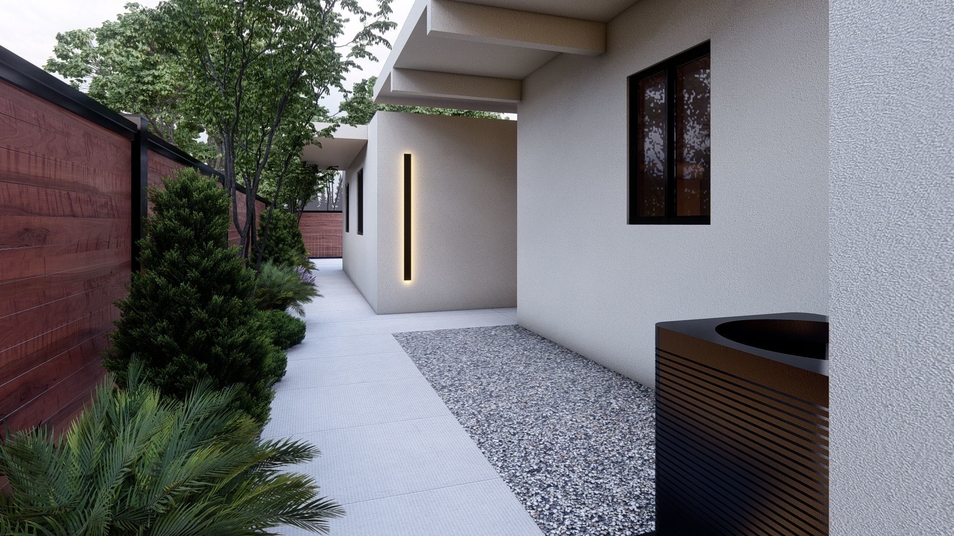 3D Exterior Scene 3D model design garden and landscape 3D model_2