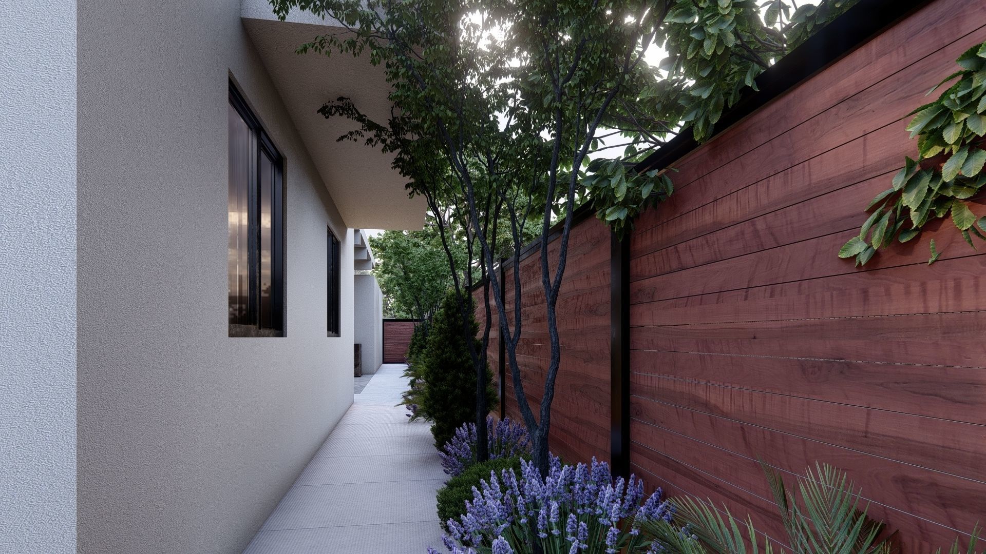 3D Exterior Scene 3D model design garden and landscape 3D model_1