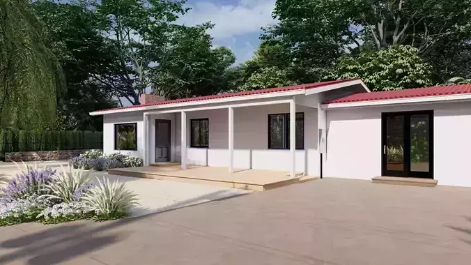 3D Exterior Scene 3D model design garden and landscape  3D model
