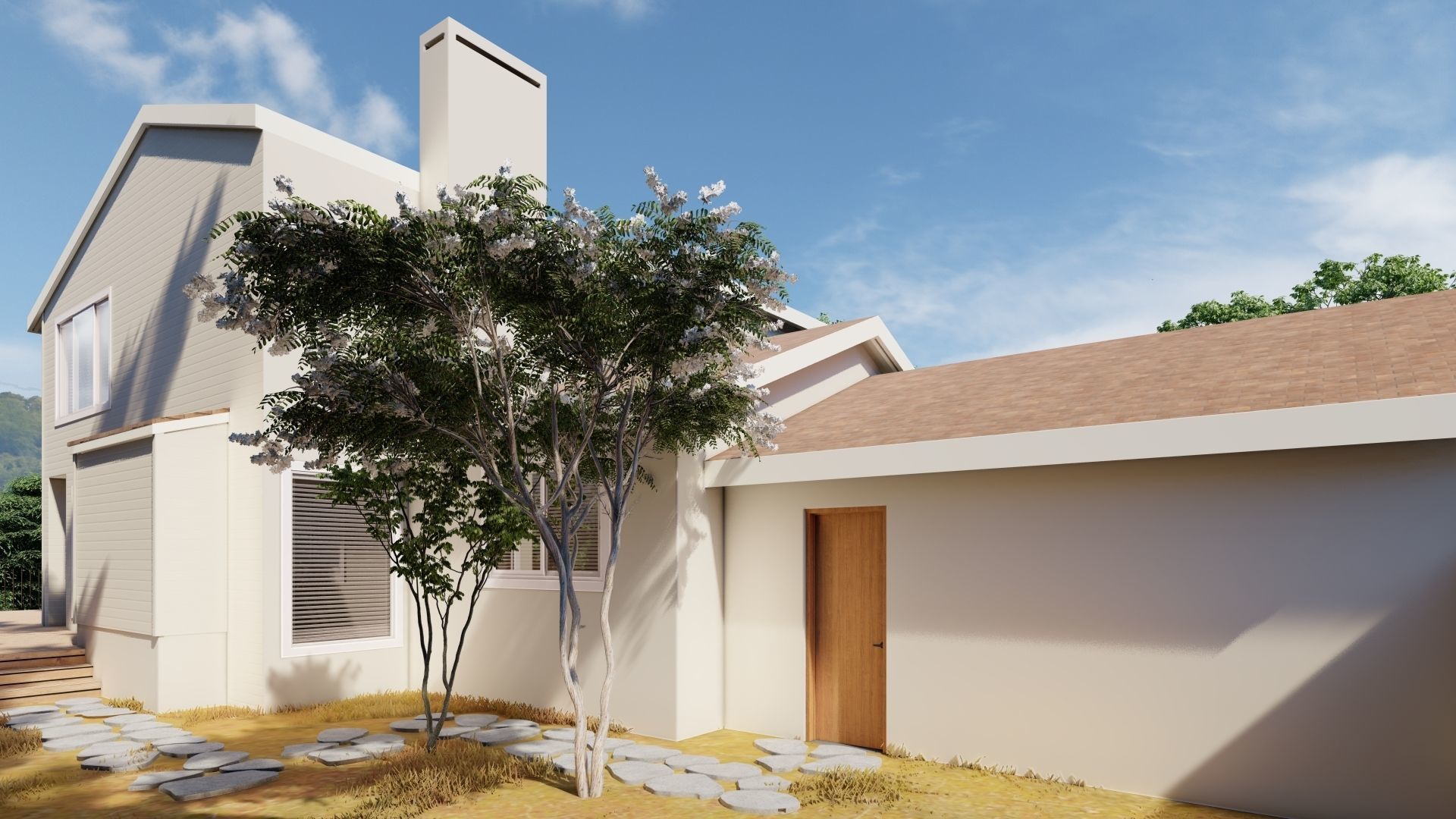 3D Exterior Scene 3D model design garden and landscape  3D model_7