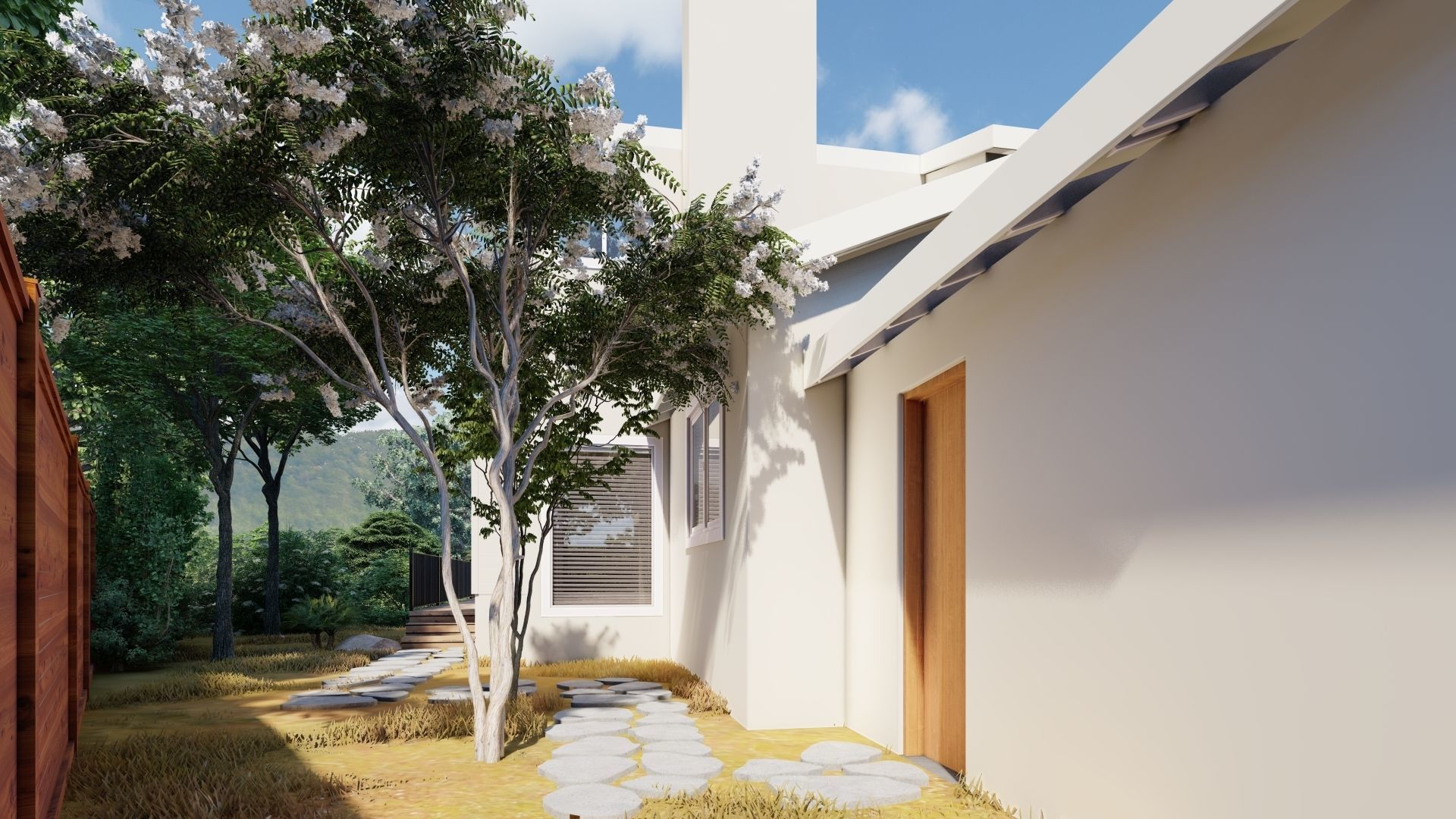 3D Exterior Scene 3D model design garden and landscape  3D model_1