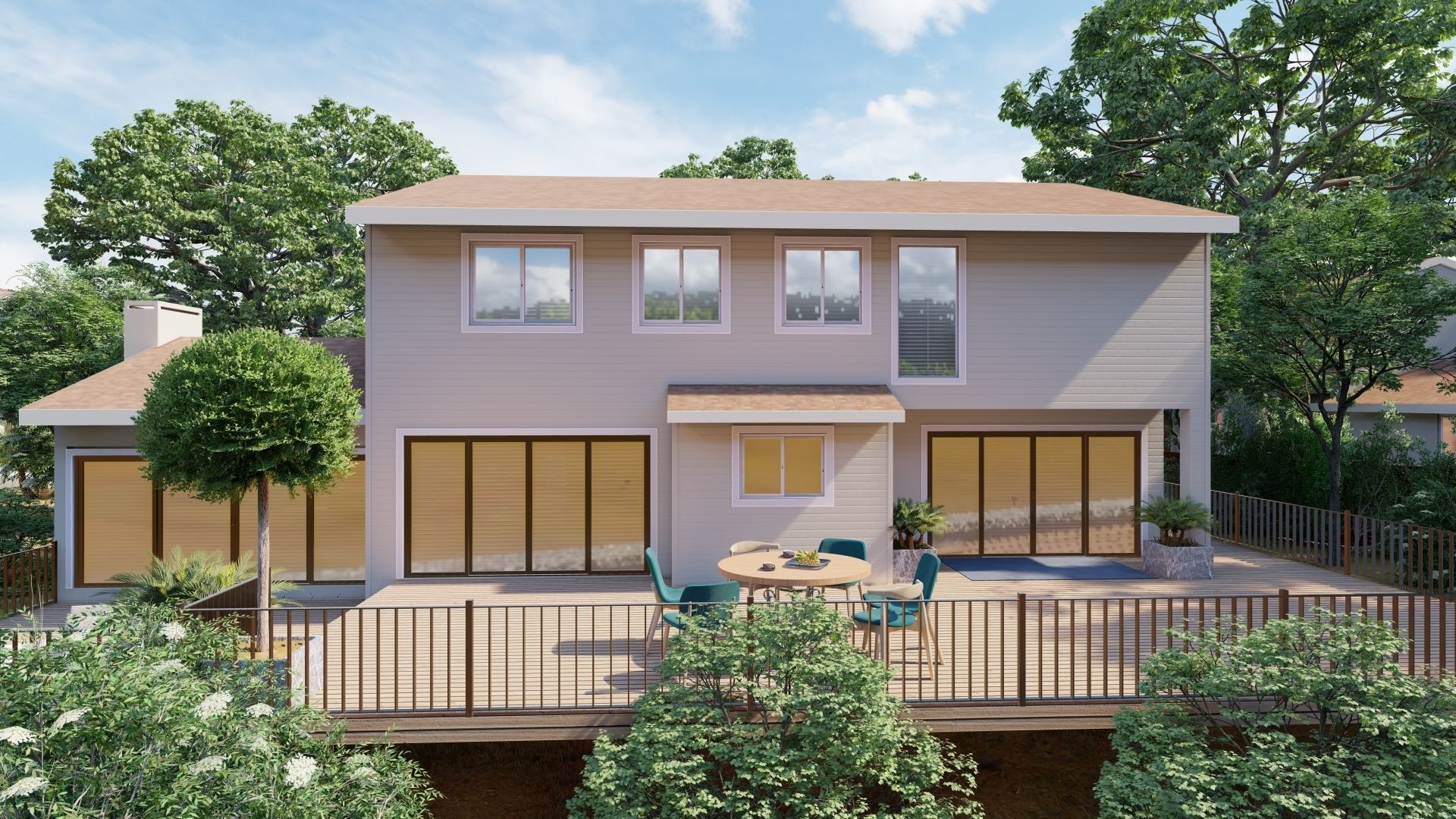 3D Exterior Scene 3D model design garden and landscape  3D model_4