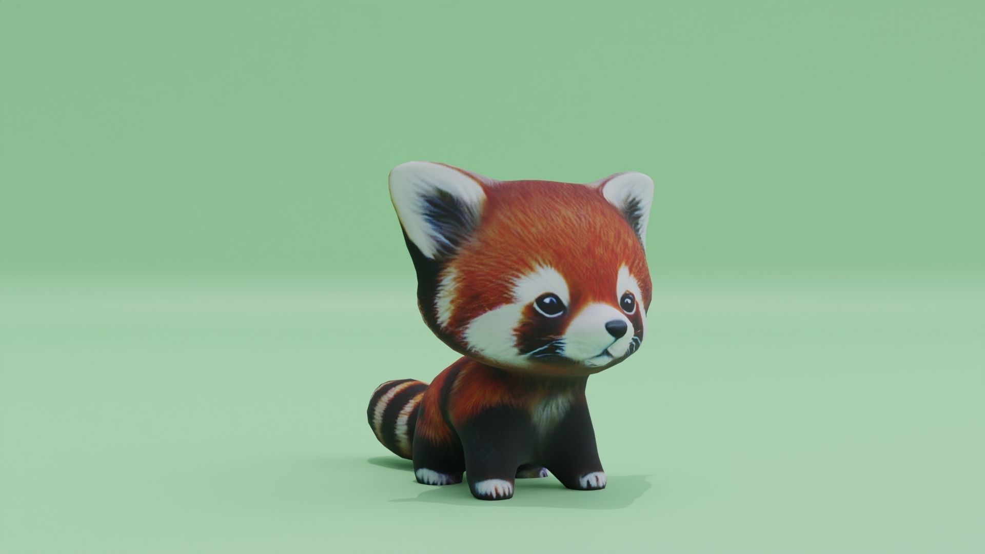 Baby Red Panda Cute Low-poly 3D model_10