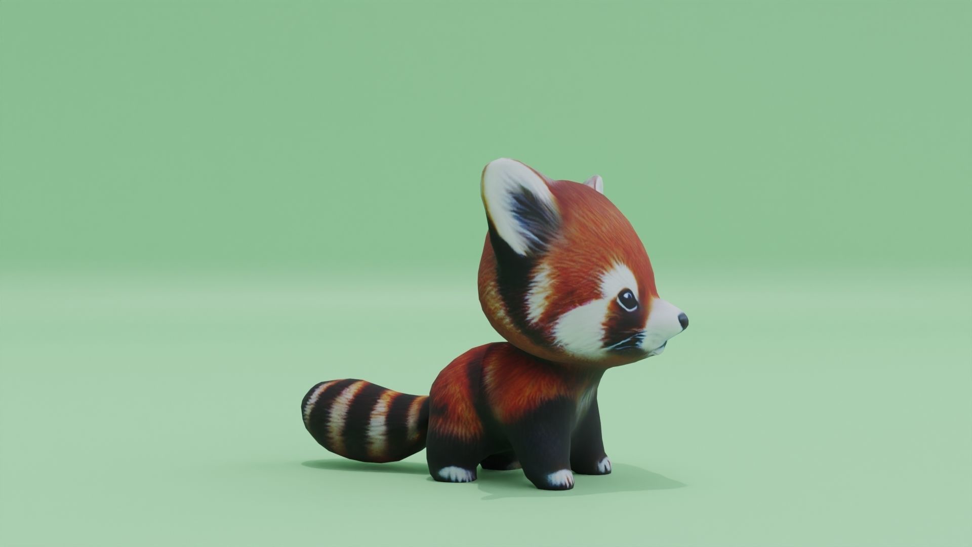 Baby Red Panda Cute Low-poly 3D model_9