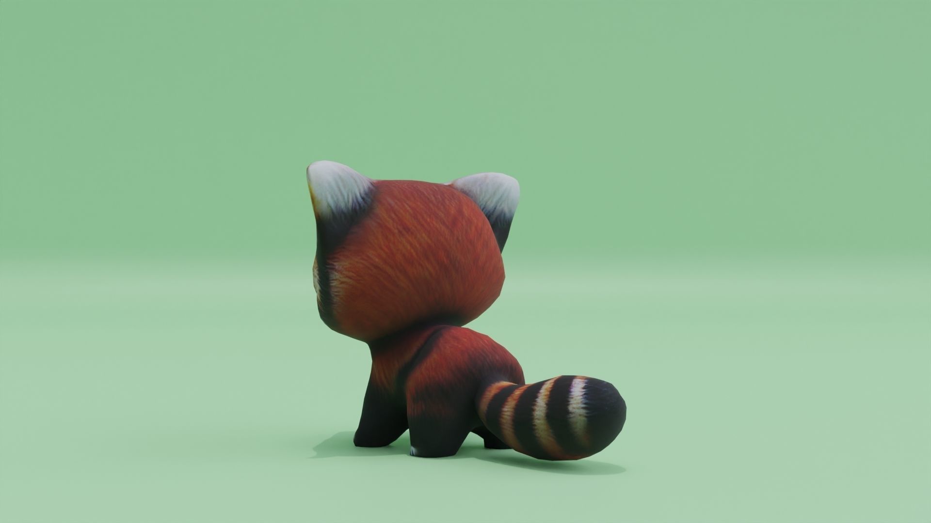 Baby Red Panda Cute Low-poly 3D model_4