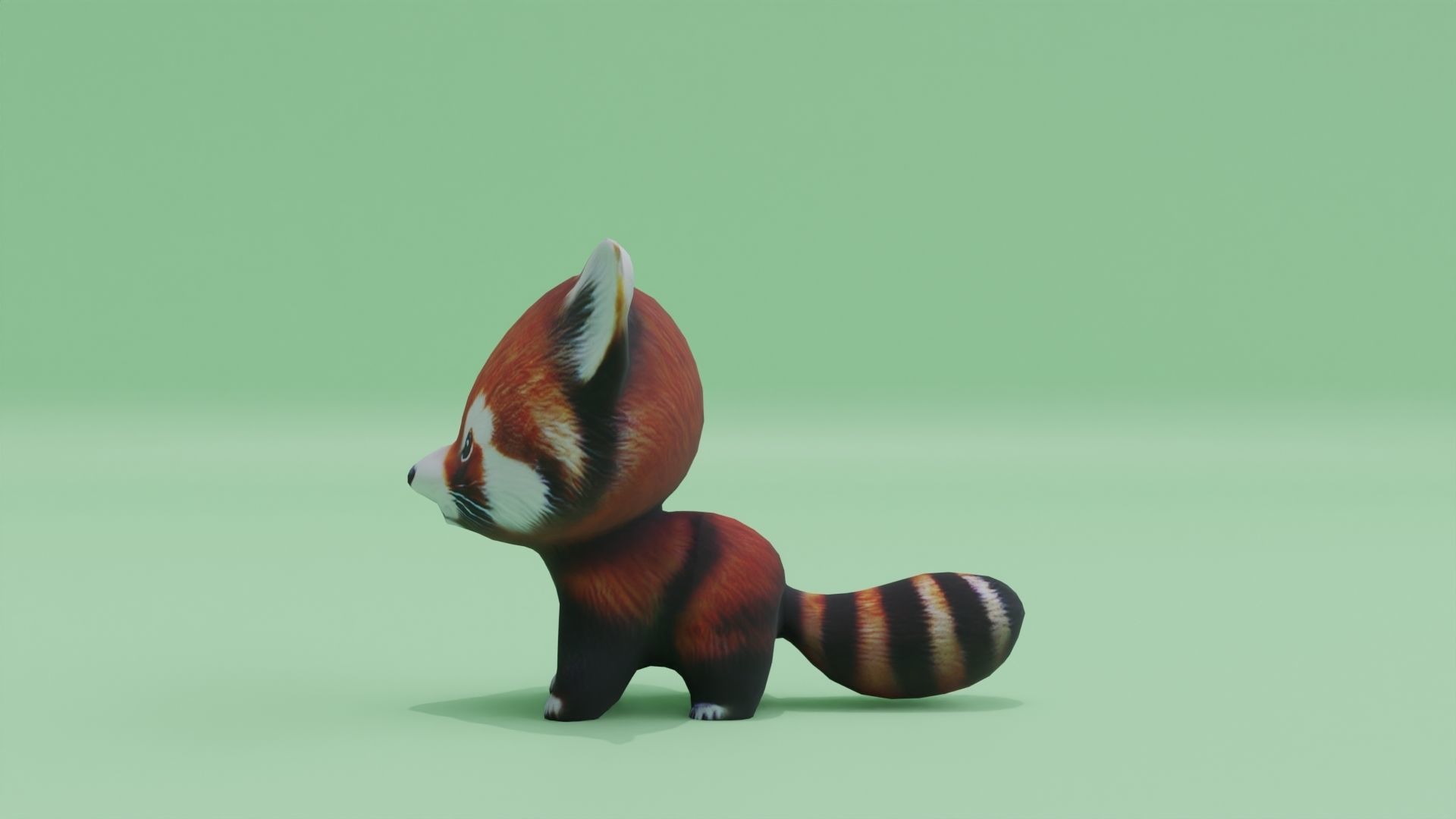 Baby Red Panda Cute Low-poly 3D model_2