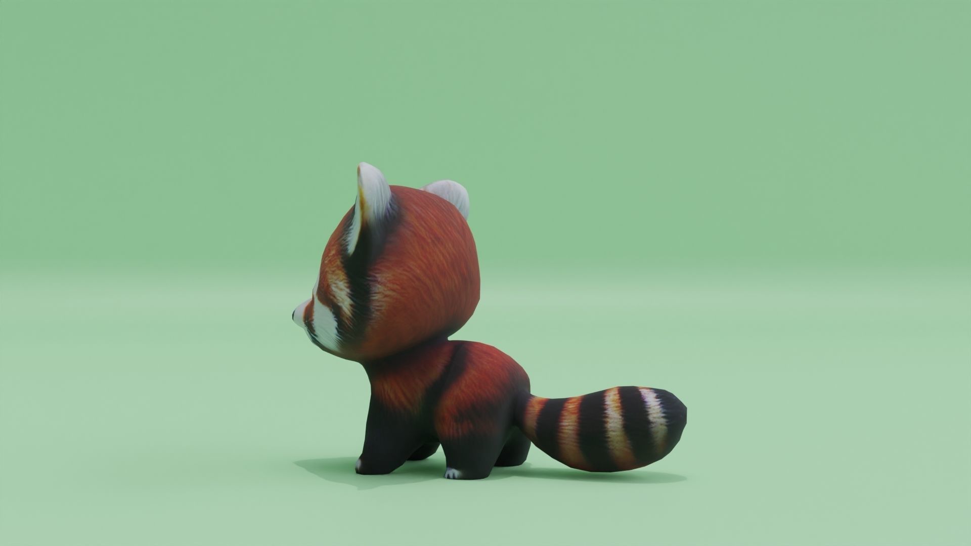 Baby Red Panda Cute Low-poly 3D model_3