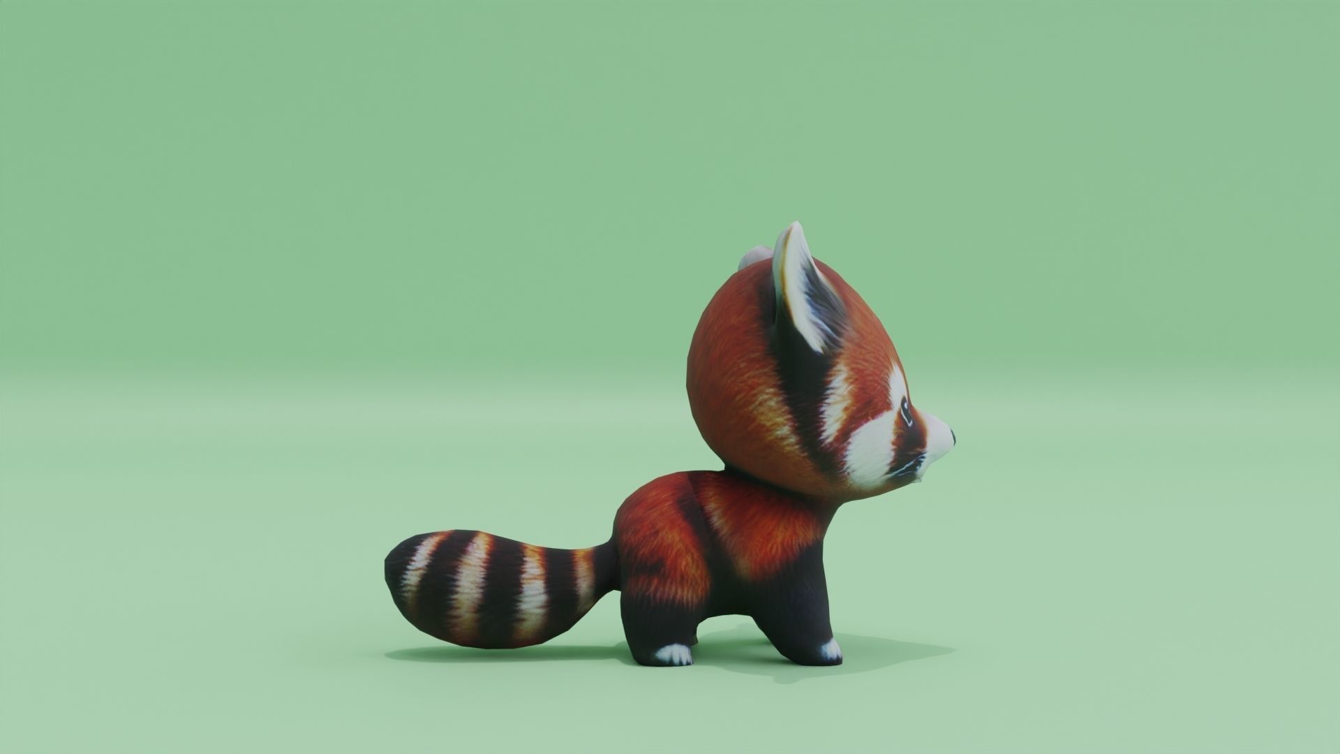 Baby Red Panda Cute Low-poly 3D model_8