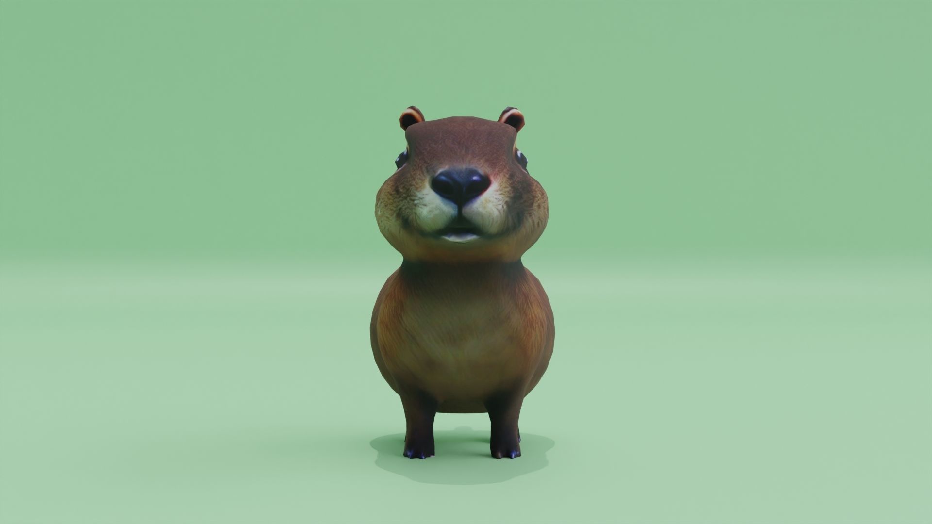 Baby Capybara Cute Low-poly 3D model_11