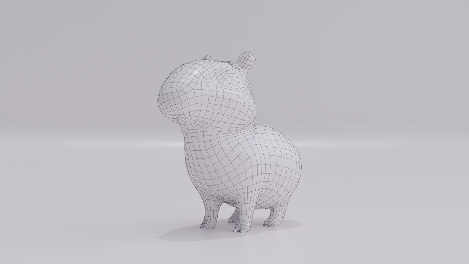Baby Capybara Cute Low-poly 3D model_12