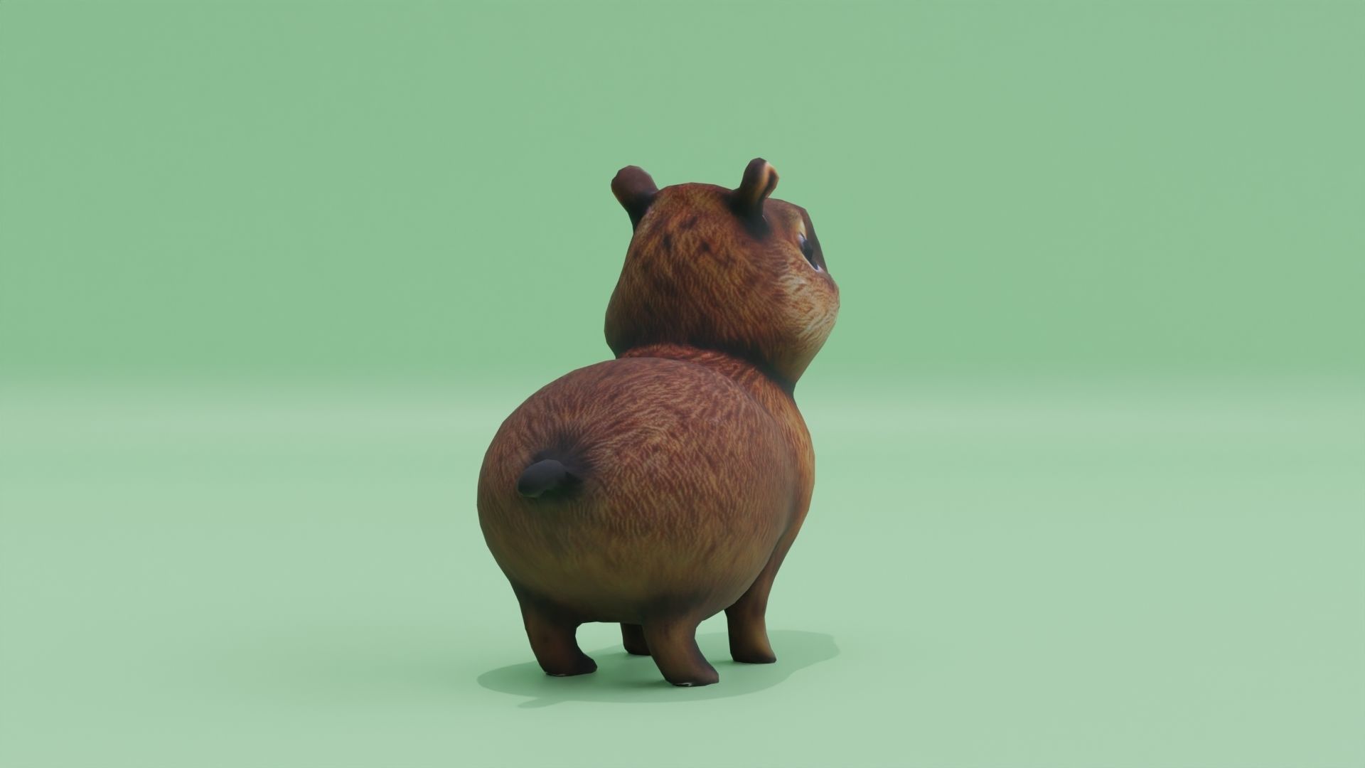 Baby Capybara Cute Low-poly 3D model_7