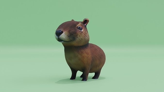 Baby Capybara Cute Low-poly 3D model