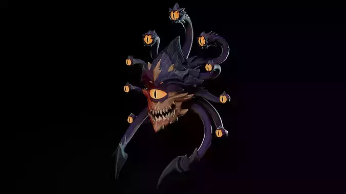 Stylized Creature Character Gorgon Head